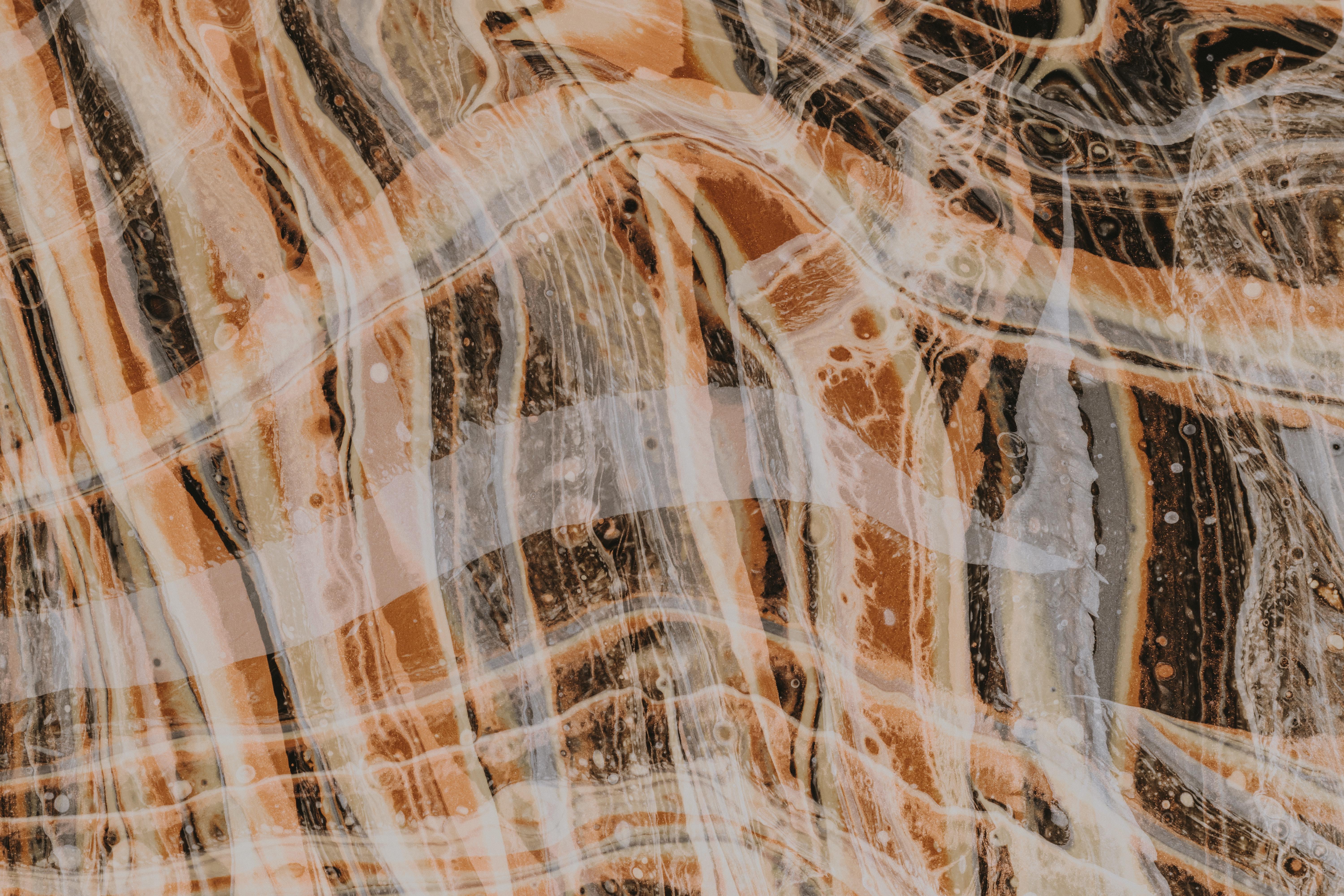 Abstract Brown and White Marble Pattern HD Wallpaper