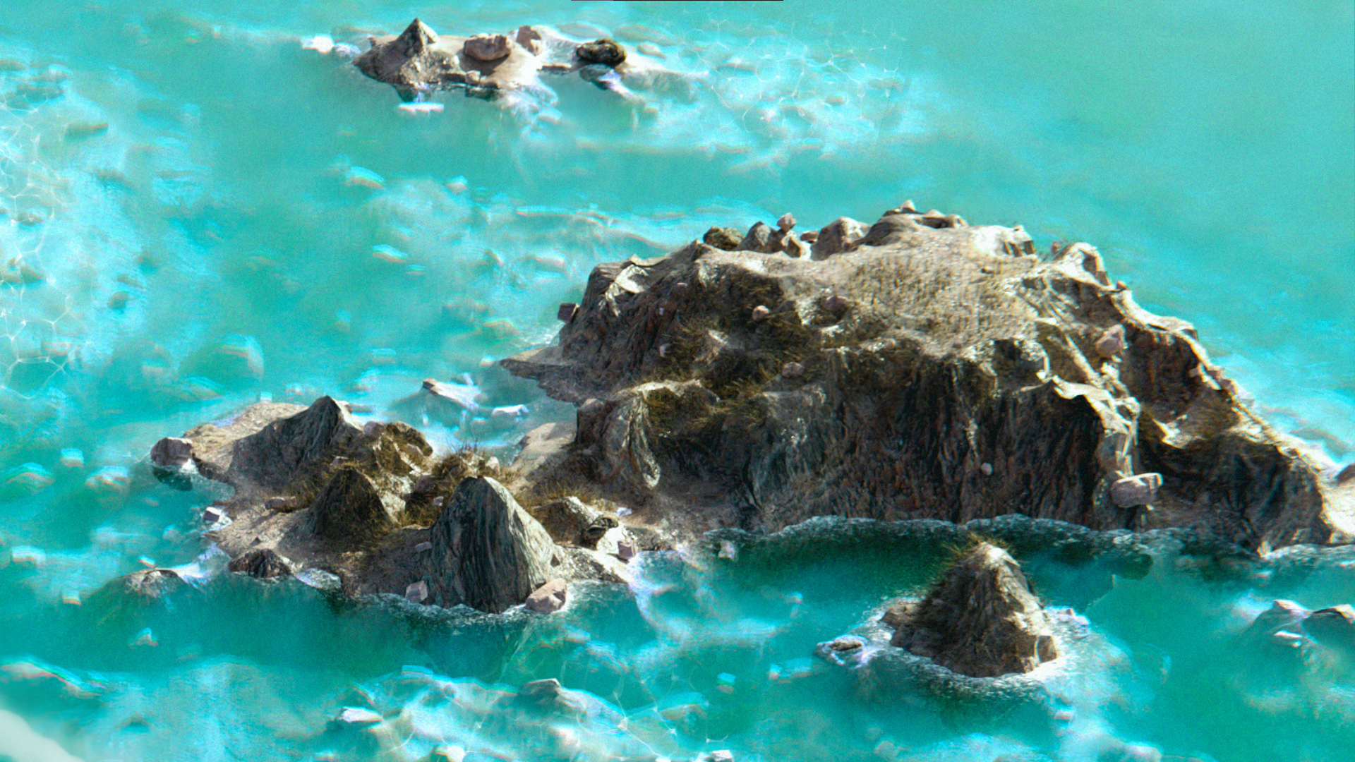 aerial view, nature, island, ocean view, water, cyan HD Wallpaper