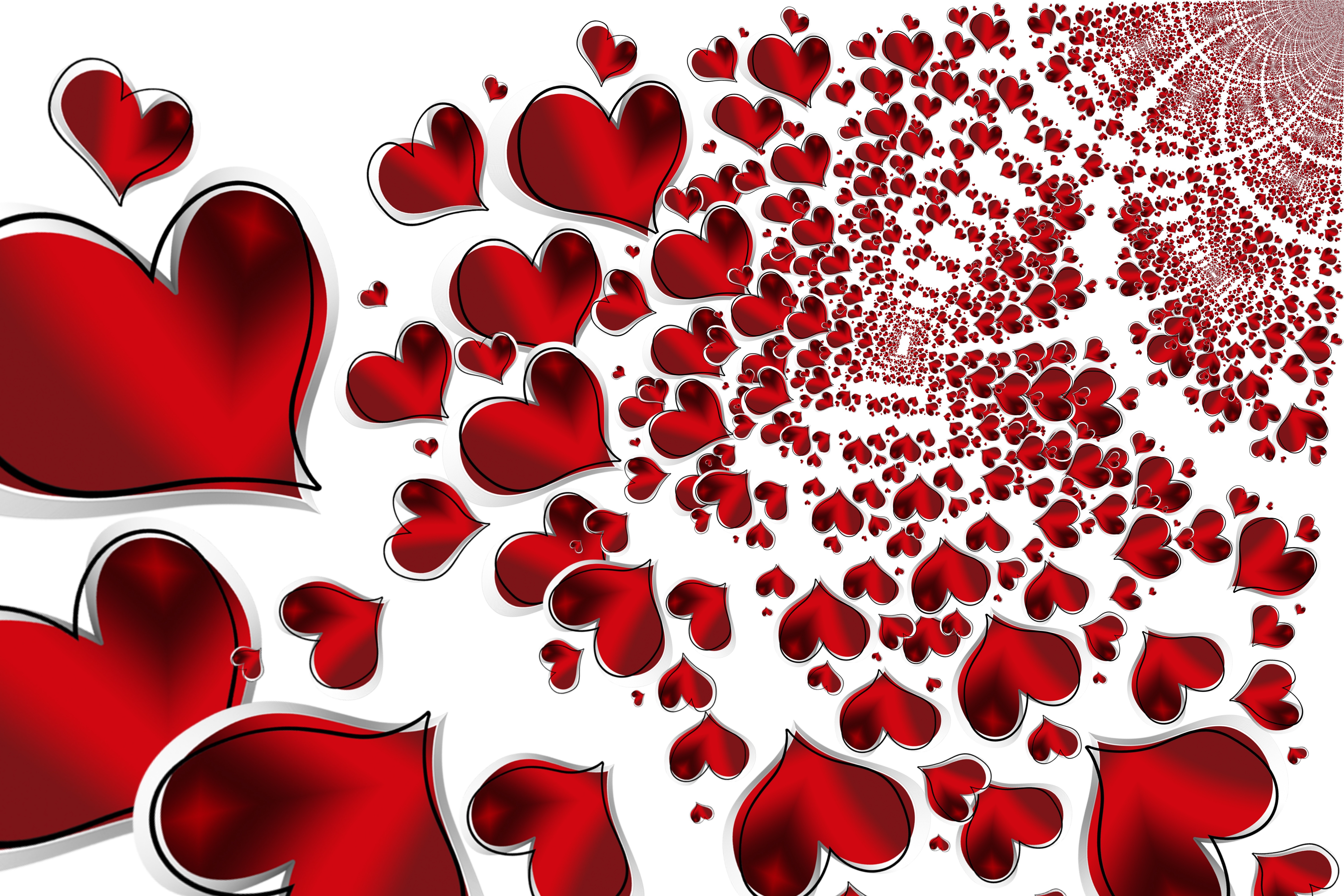 Artistic Red Hearts 4K HD Wallpaper