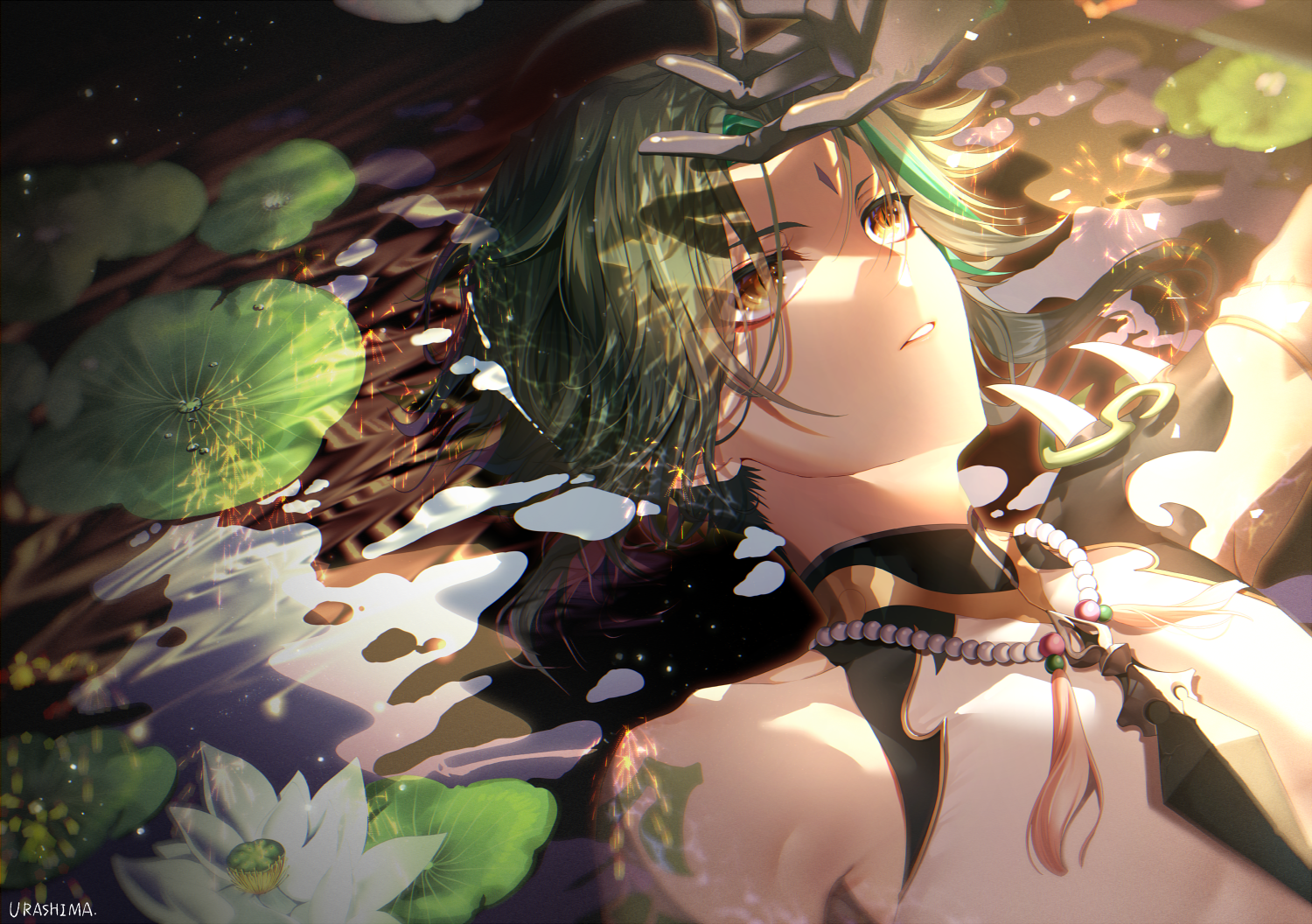 green hair, anime, Genshin Impact, Xiao(Genshin Impact) HD Wallpaper