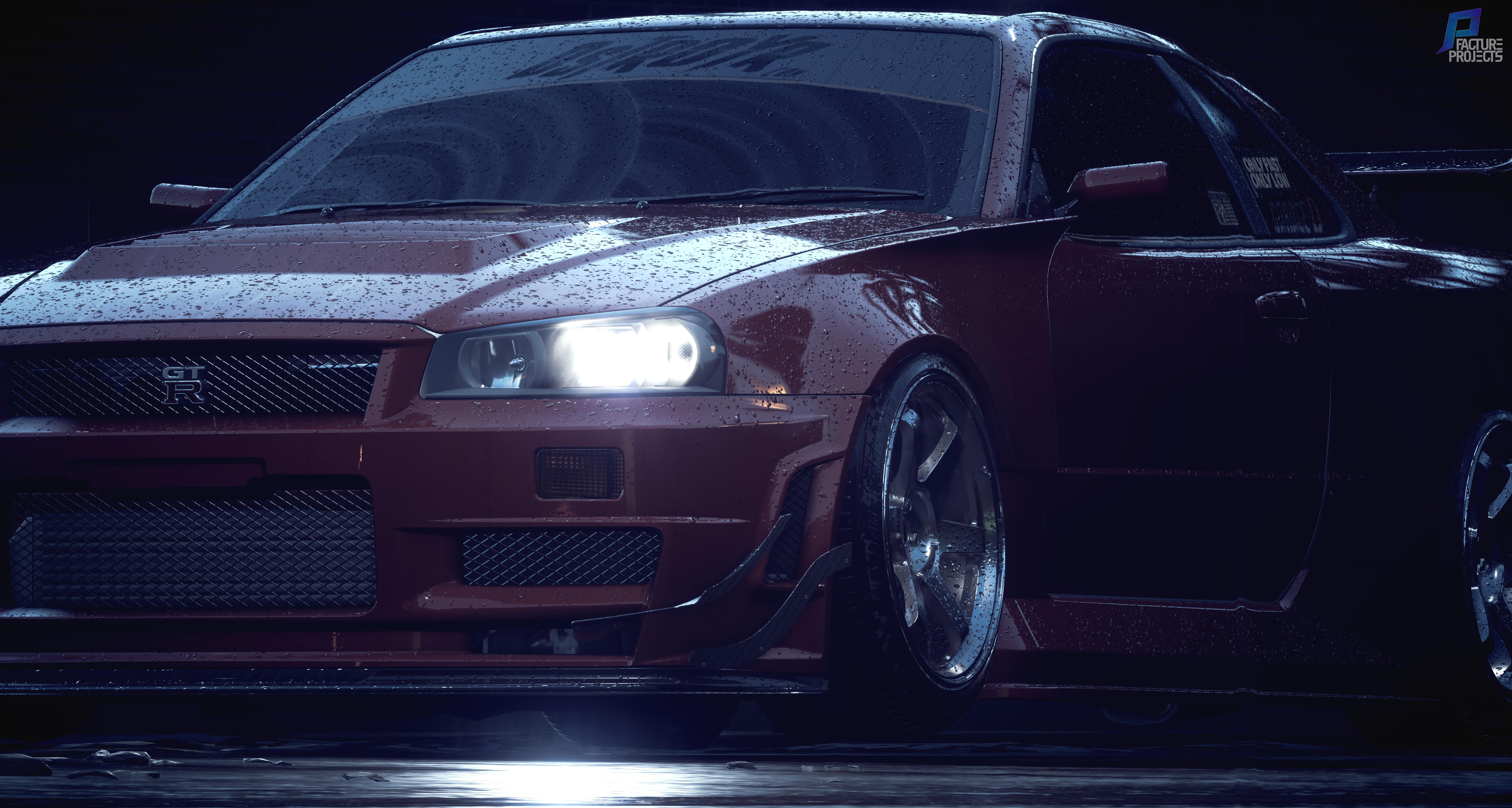 4K, NFS 2015, Need for Speed, red, car, screen shot, Nissan Skyline GT-R R34 HD Wallpaper