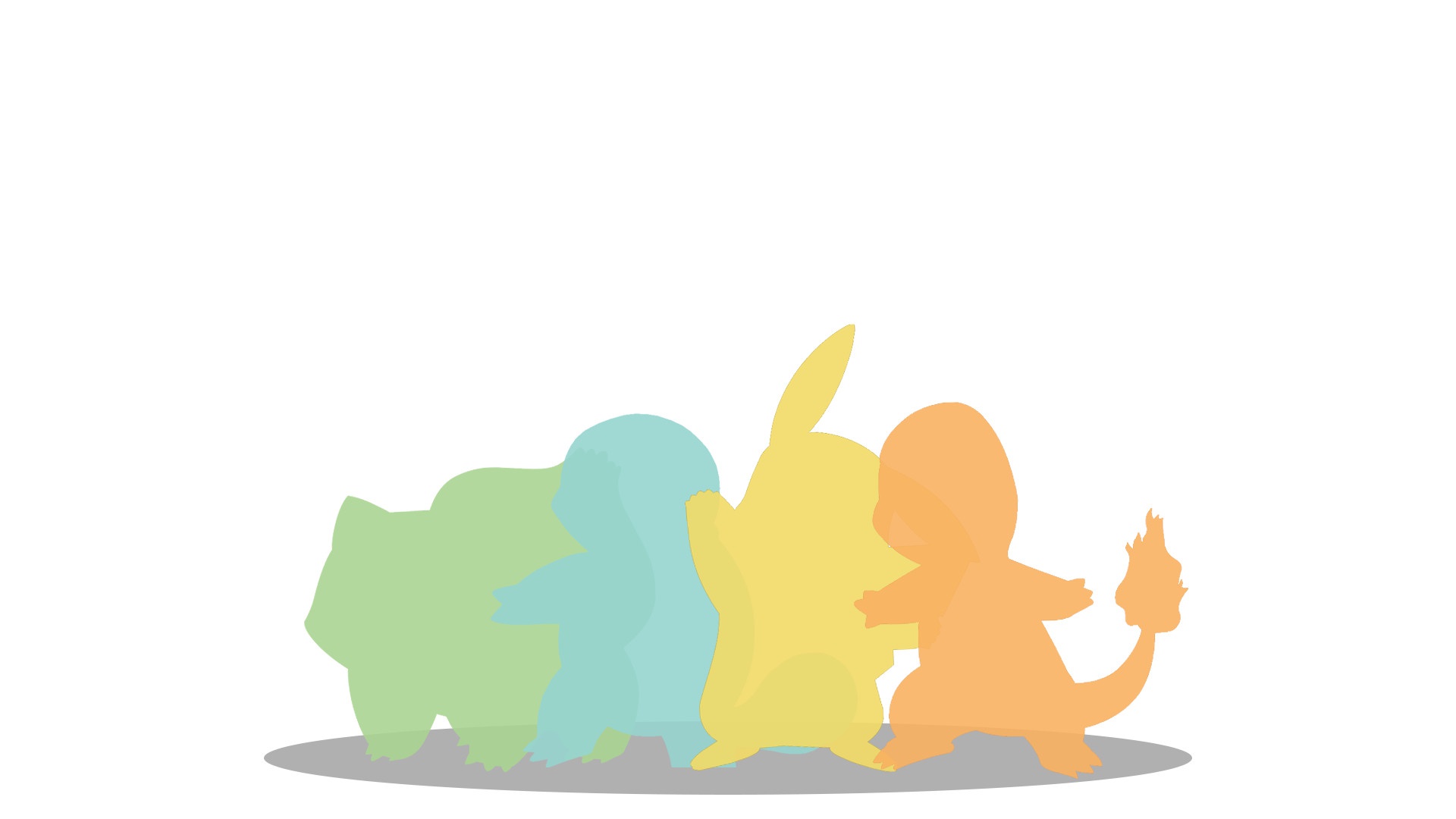 Minimalist Pokémon Charmander Pikachu Squirtle Bulbasaur HD Wallpaper
