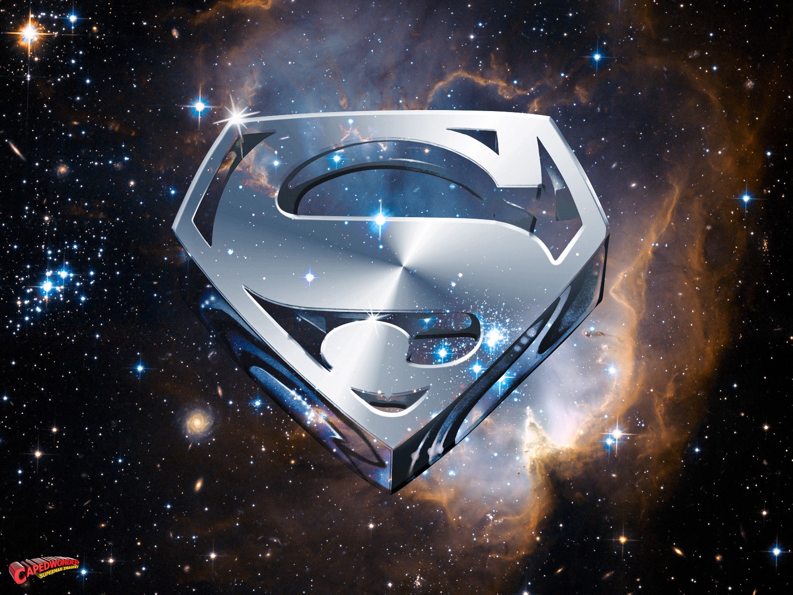 space, stars, DC Comics, Superman, shield HD Wallpaper