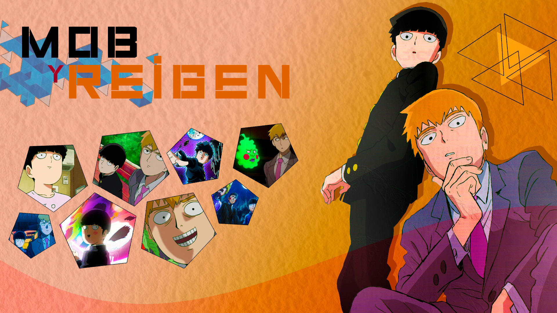Mob Psycho 100, anime boys, geometry, Arataka Reigen HD Wallpaper