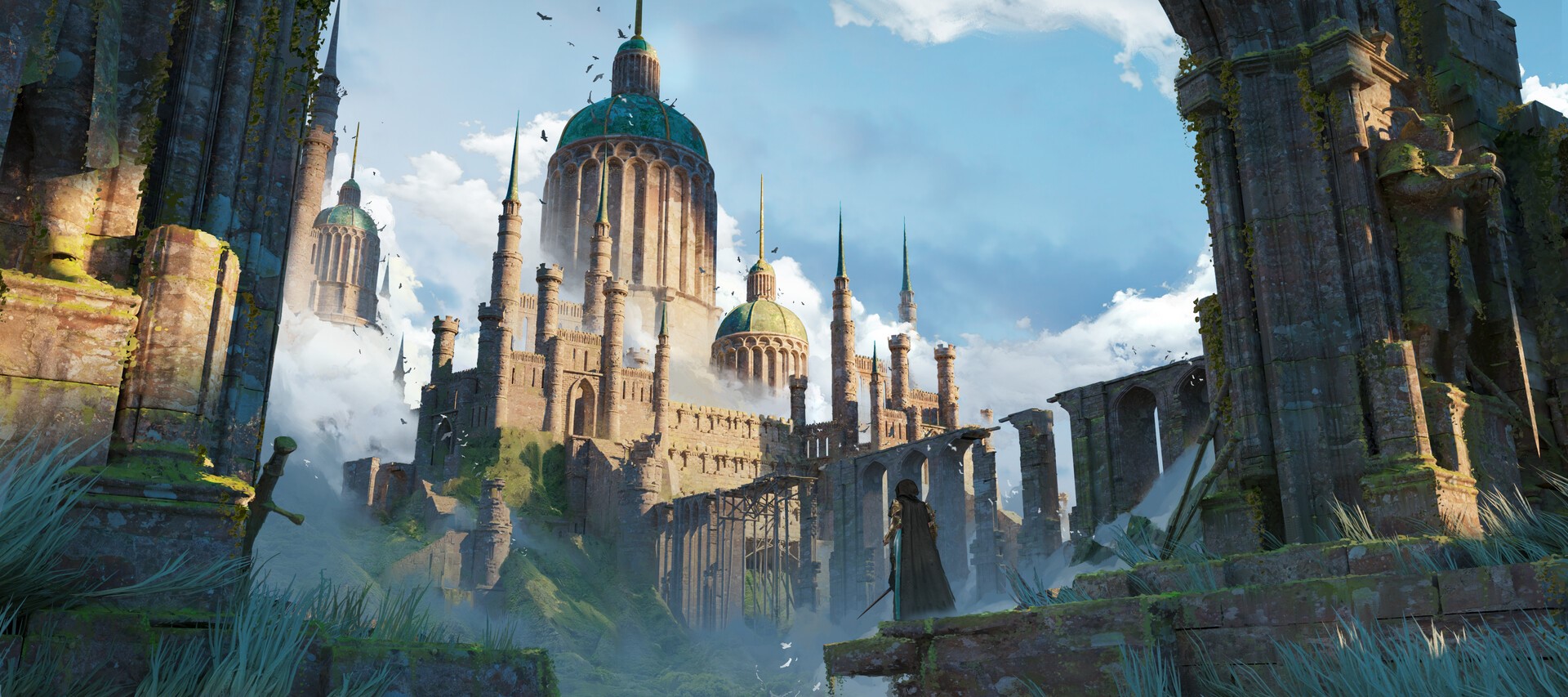 fantasy art, artwork, castle, digital art HD Wallpaper