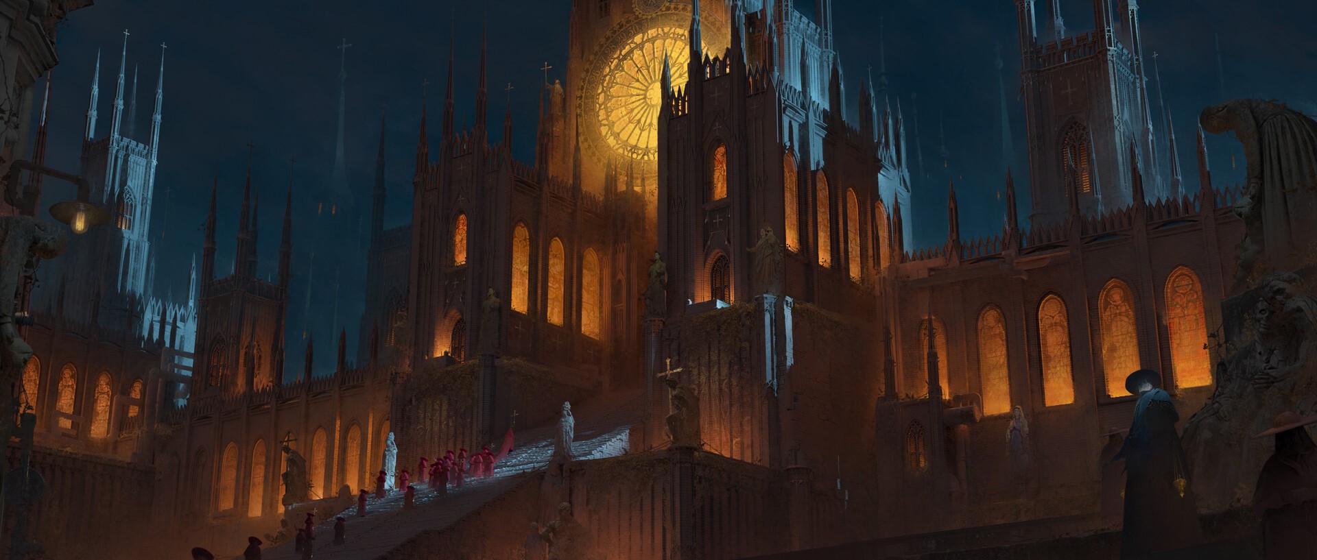 digital art, cathedral, artwork HD Wallpaper