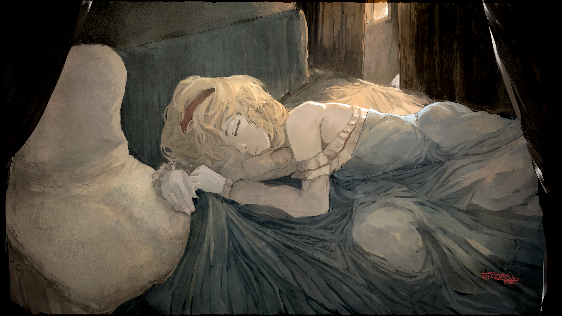 Alice Margatroid sleeping HD Wallpaper
