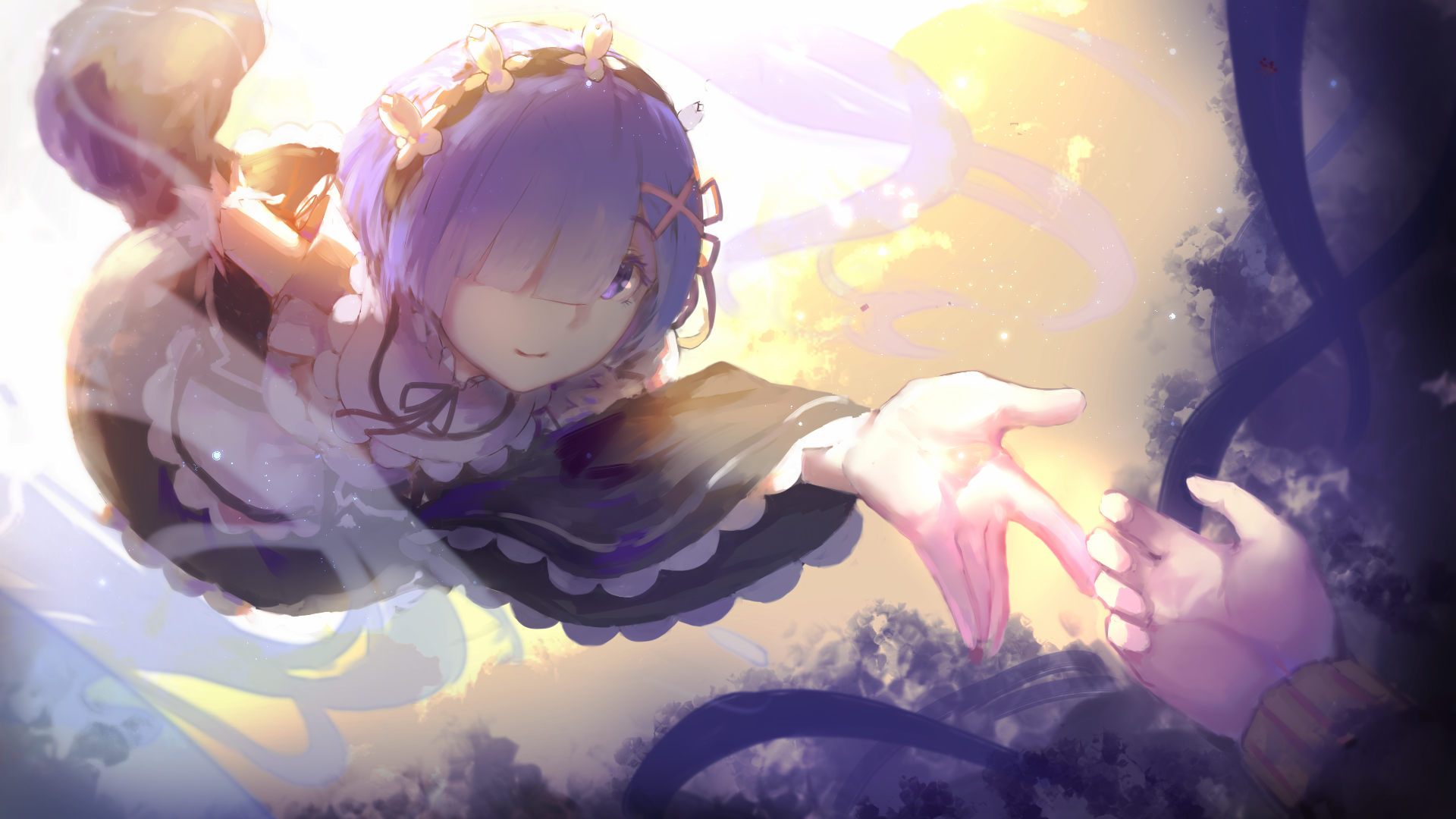 Chun Lanlanlan, anime, Rem (Re: Zero), anime girls, Re:Zero Kara Hajimeru Isekai Seikatsu HD Wallpaper
