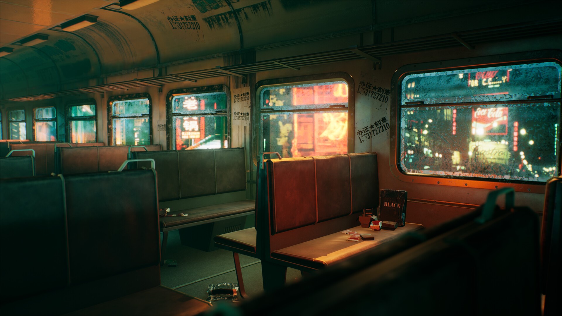 3D, city, lights, ArtStation, 3D graphics, train HD Wallpaper