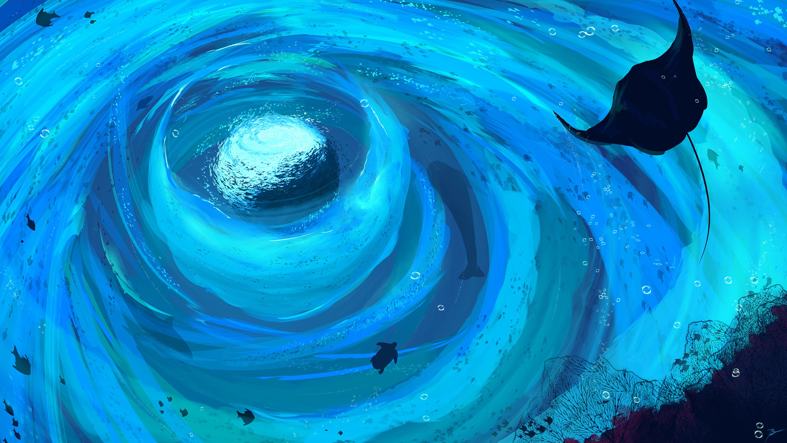 underwater, nature, JoeyJazz HD Wallpaper