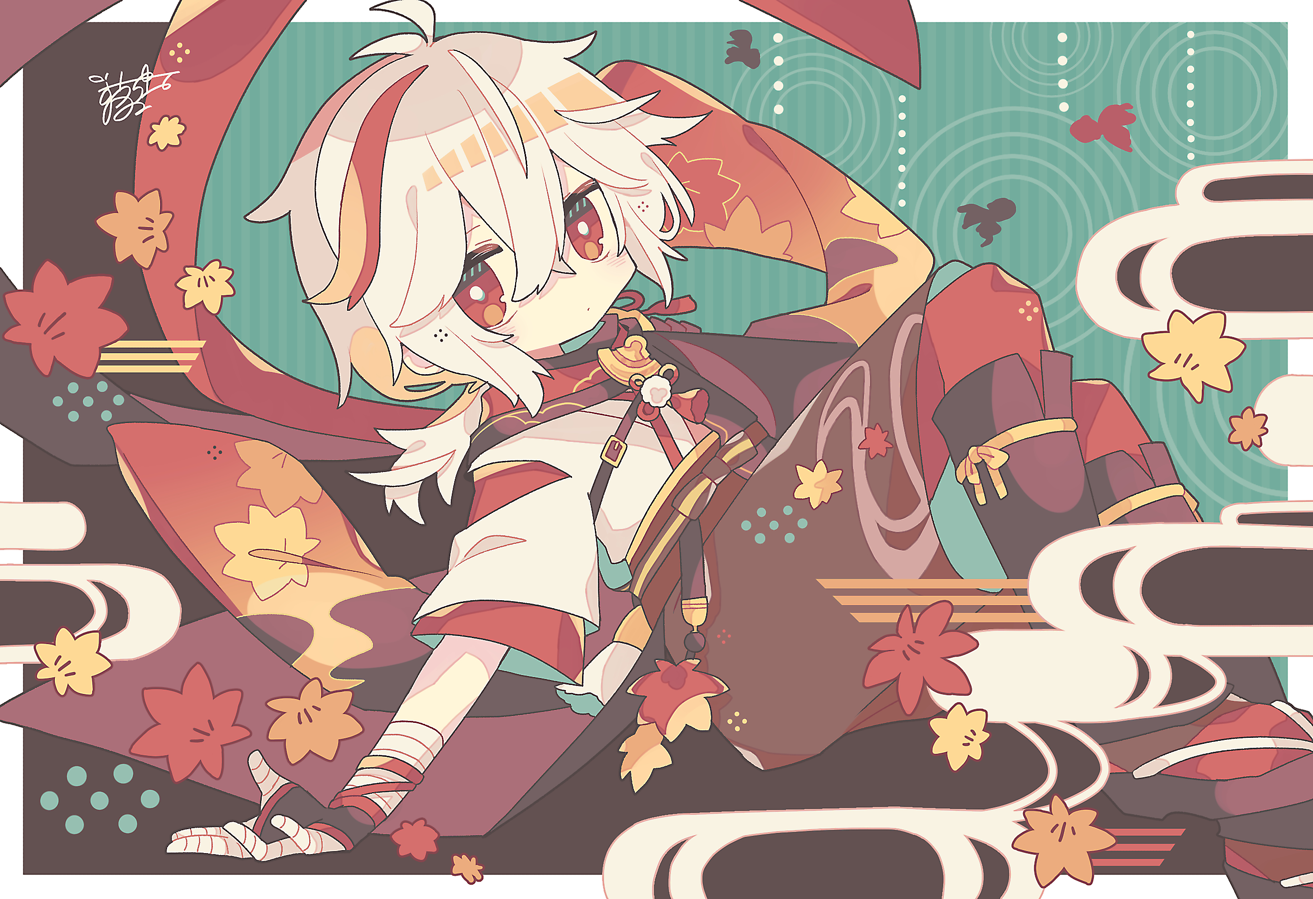 Kaedehara Kazuha Autumn Leaves Art HD Wallpaper