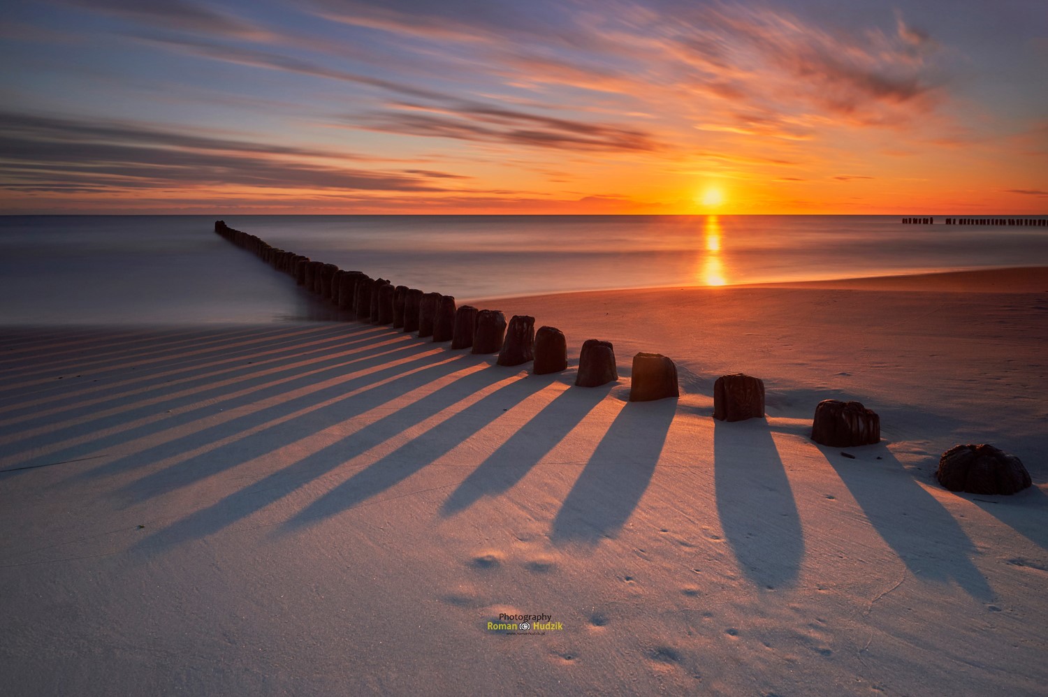 landscape, sand, horizon, shadow, sunrise, nature, sea, Roman Hudzik, beach HD Wallpaper