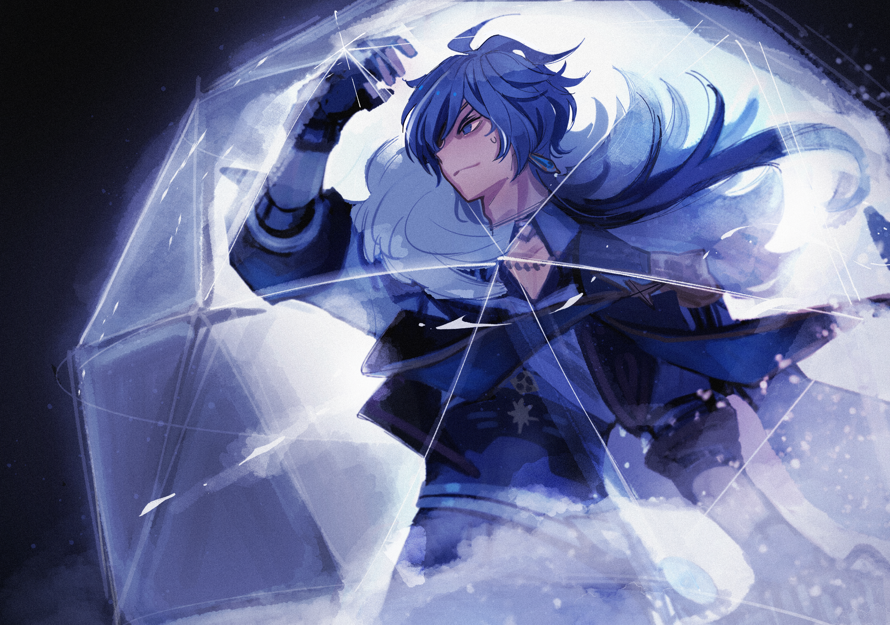 Kaeya Genshin Impact Ice Art HD Wallpaper