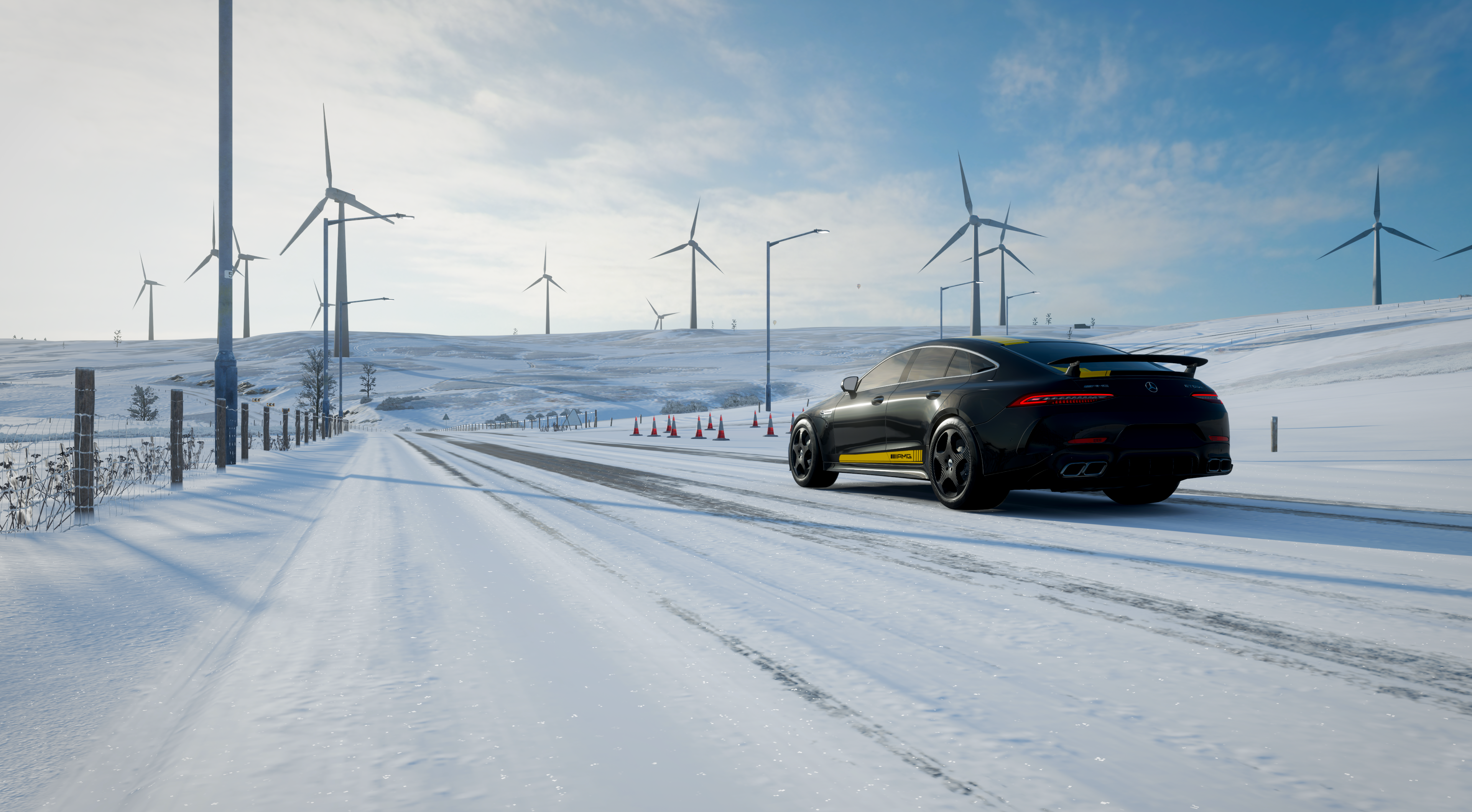 snow, Mercedes AMG, Forza Horizon 4, Mercedes Benz GT4, Mercedes Benz amg HD Wallpaper