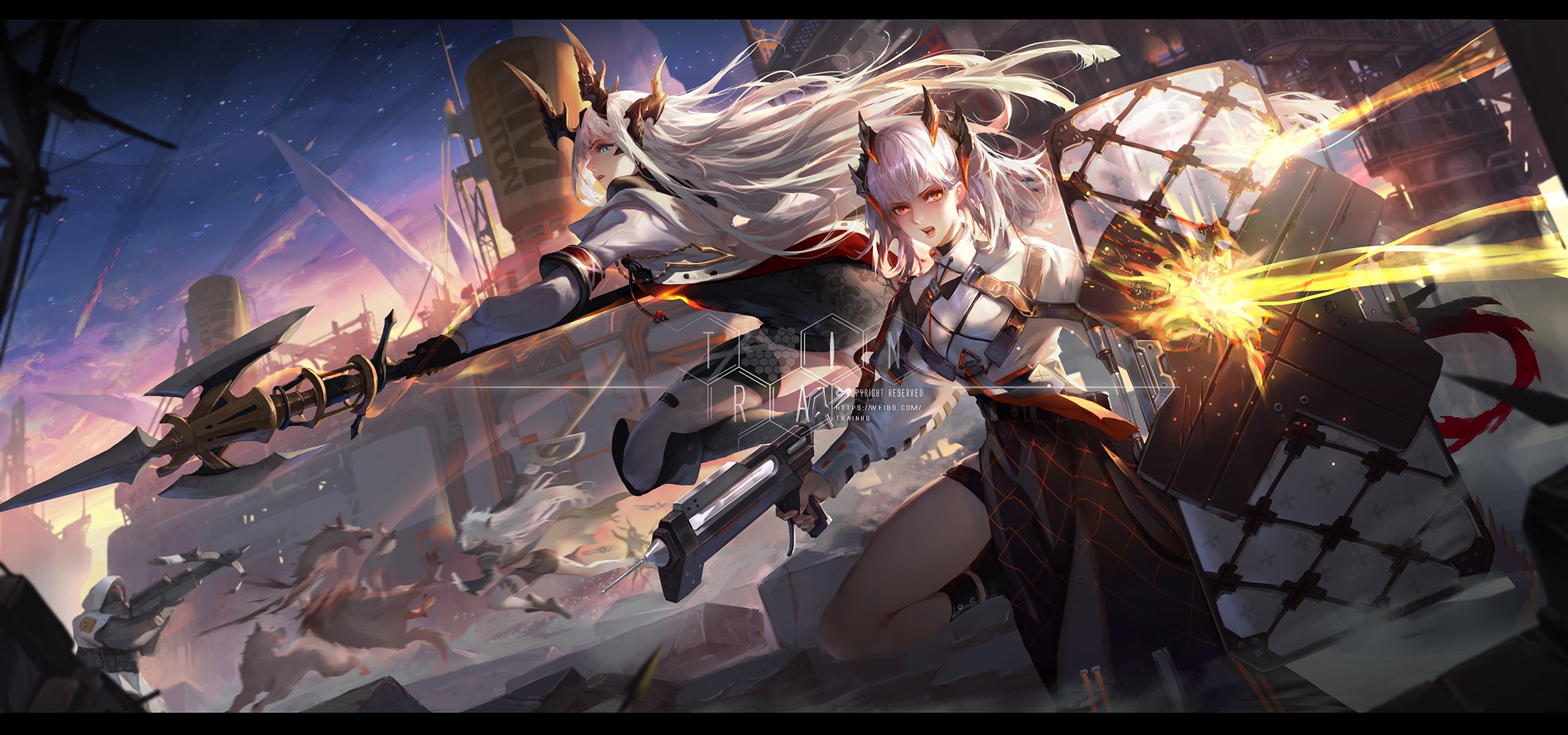 Arknights, anime, TrainHB, anime girls, saria (arknights), Reed (Arknights) HD Wallpaper