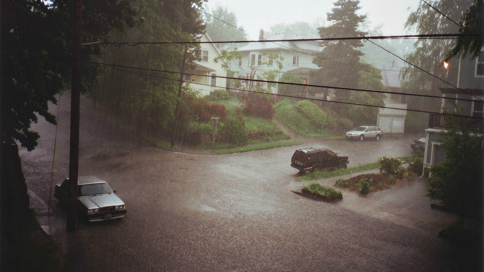 outdoors, town, car, urban, rain HD Wallpaper