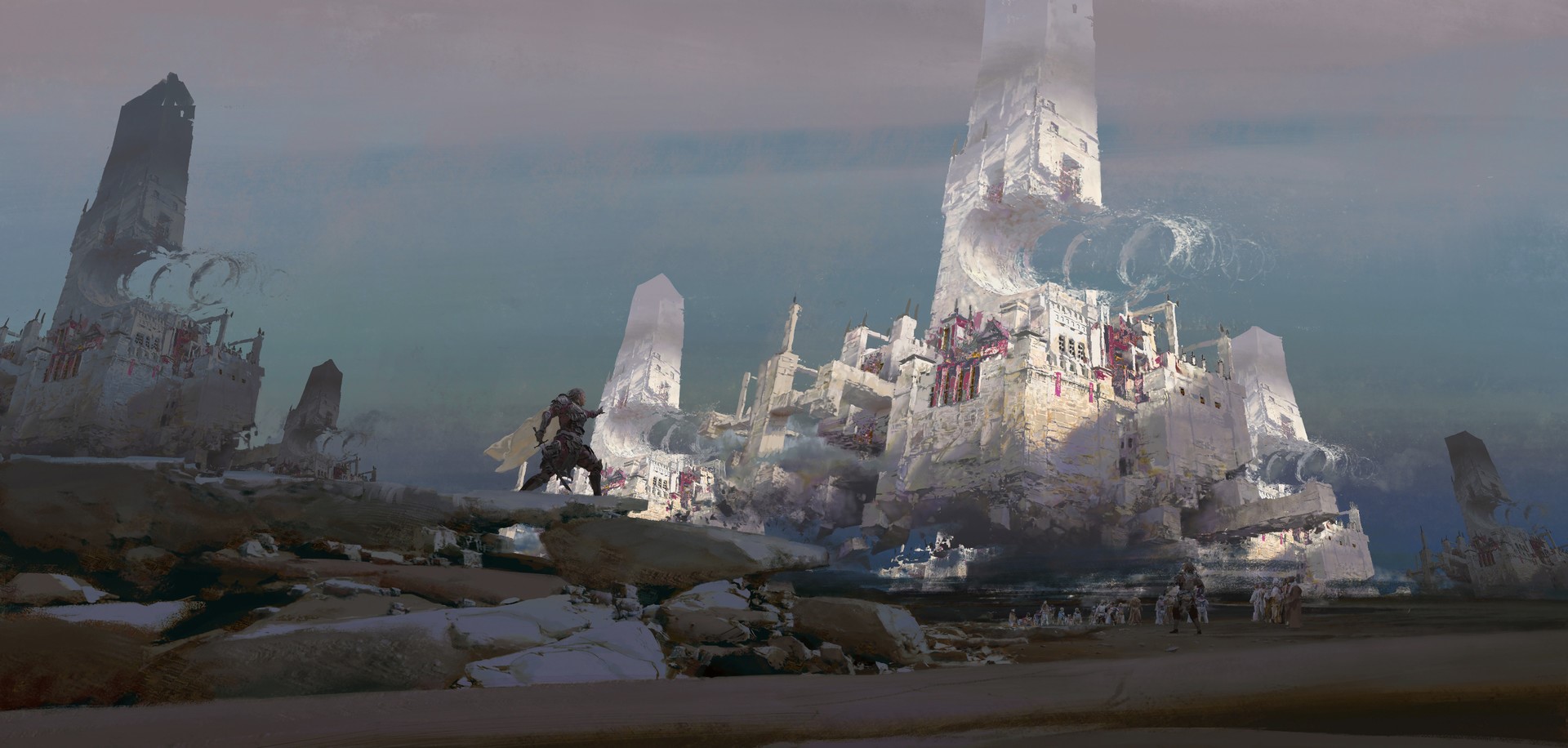 fantasy art, castle, digital art, artwork HD Wallpaper