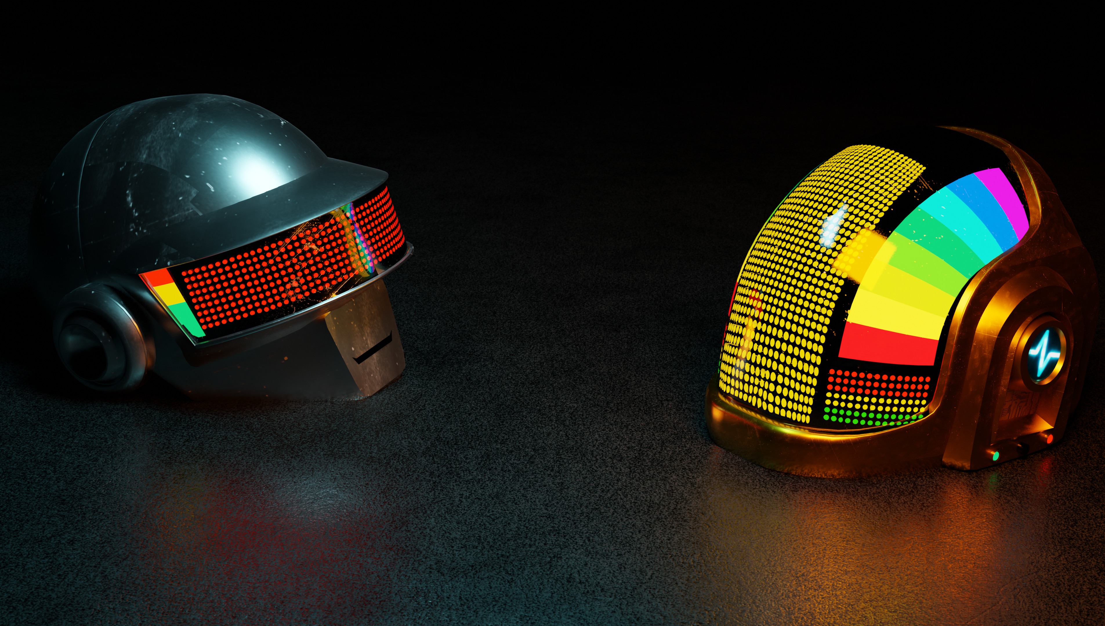 digital, Daft Punk, digital art, helmet, Blender HD Wallpaper
