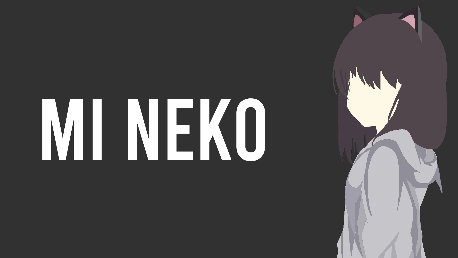 anime girls, cat girl, anime, animal ears, typography, simple background HD Wallpaper