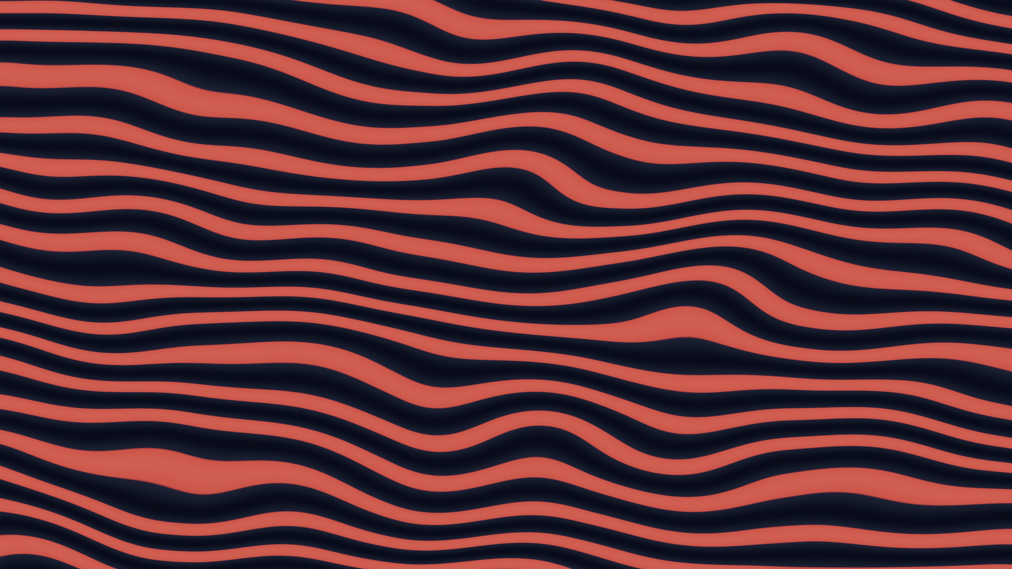 4K, waves, red, Blender HD Wallpaper