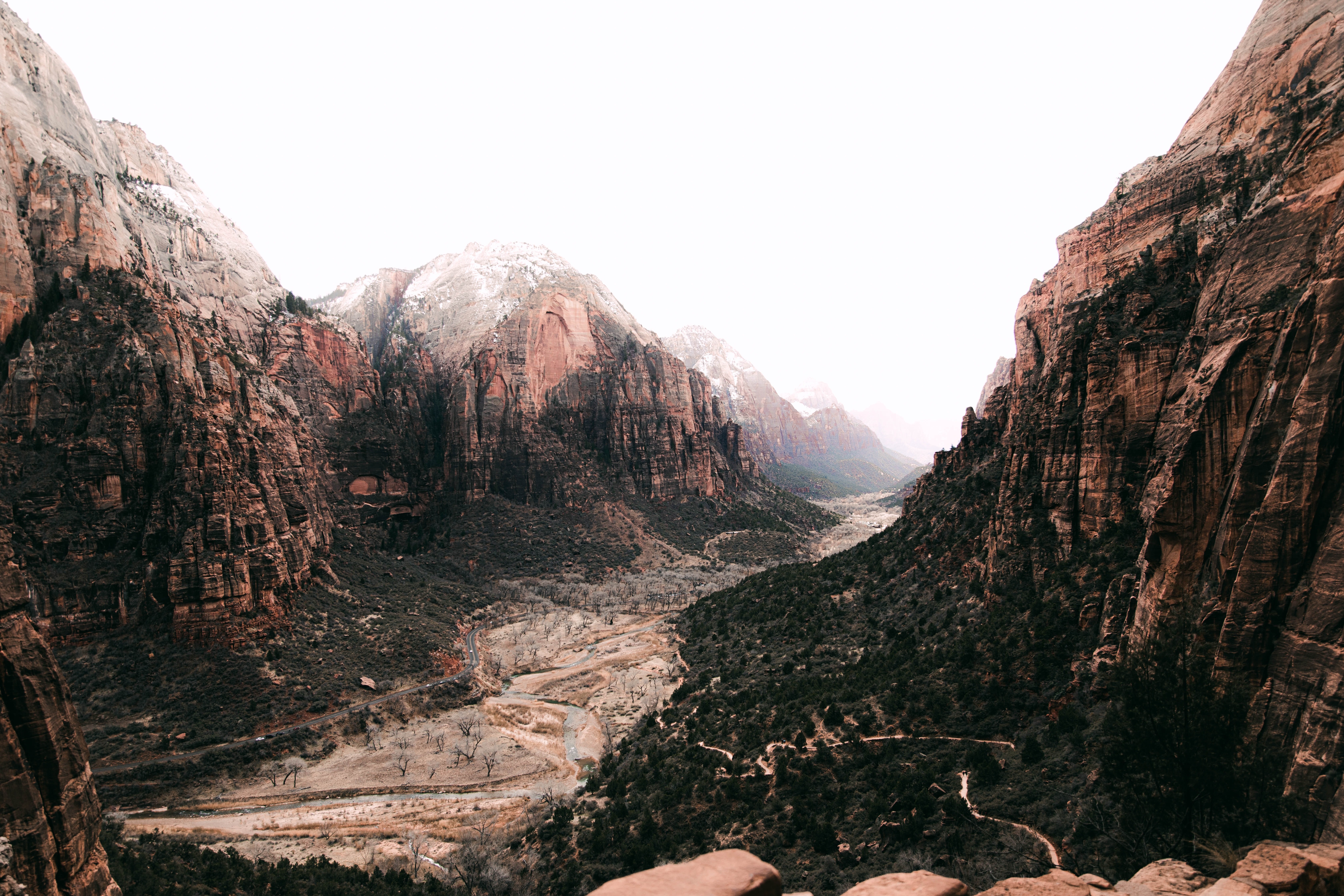 4K Mountain Desert Landscape with Road HD Wallpaper