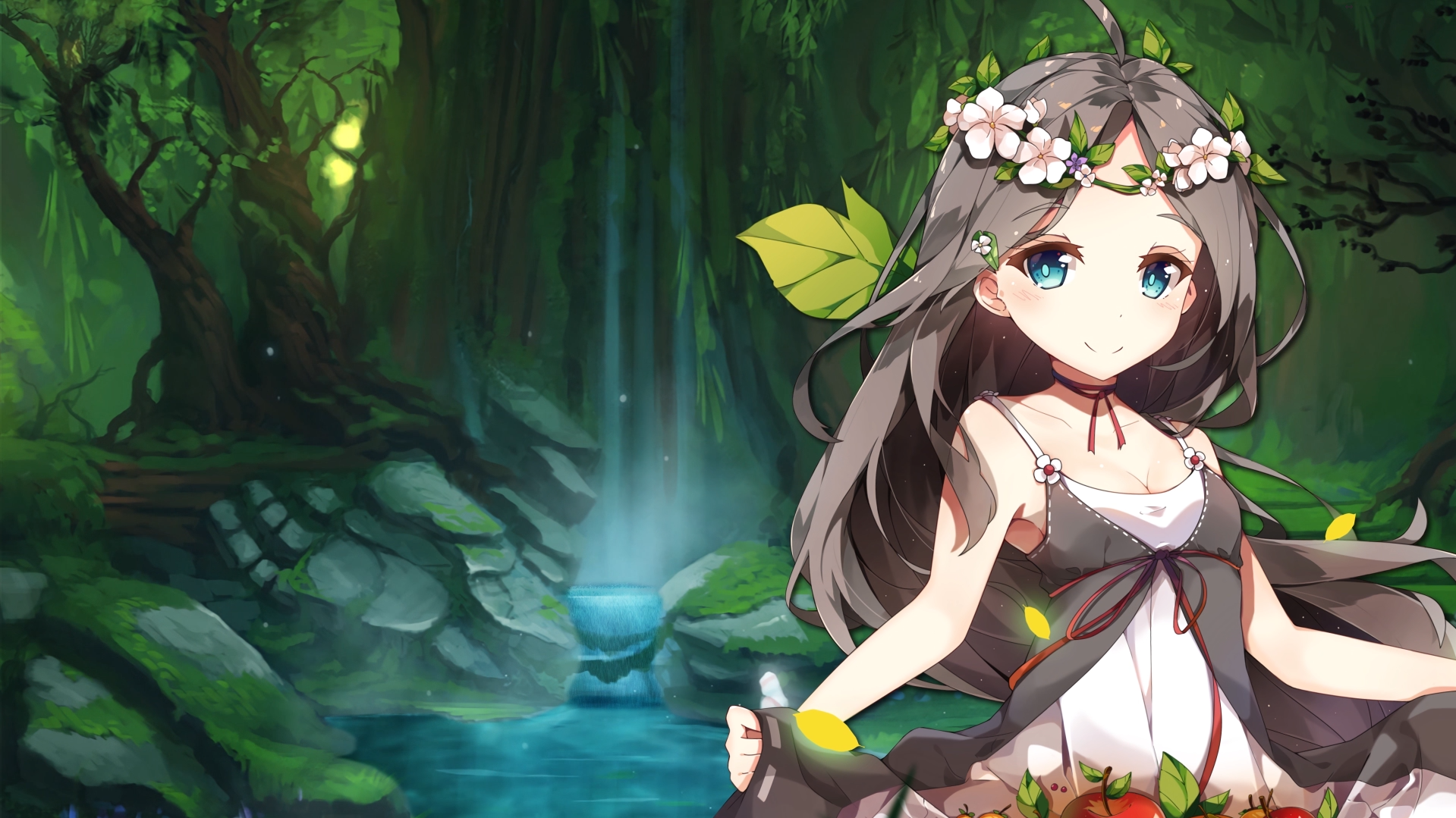 lifting dress, anime, anime girls HD Wallpaper