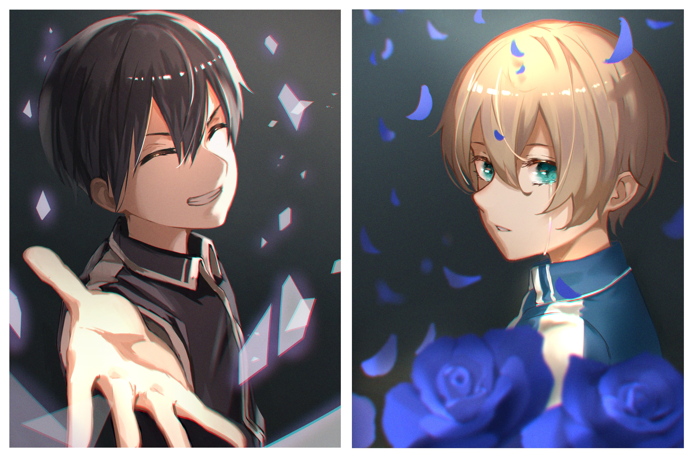 tears, anime boys, Kirigaya Kazuto, Sword Art Online Alicization, Sword Art Online, closed eyes, Eugeo HD Wallpaper