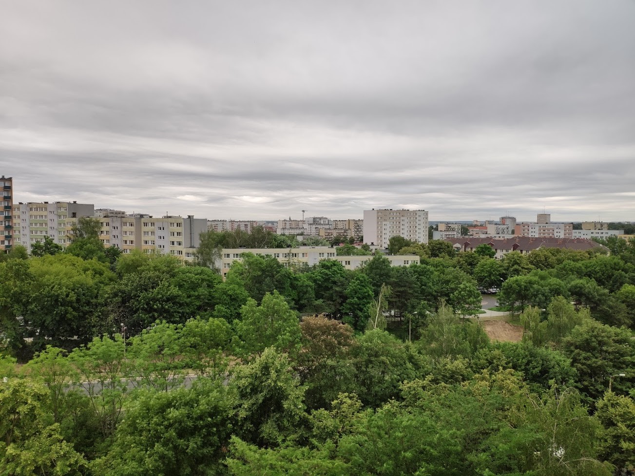 landscape, trees, block of flats, building HD Wallpaper