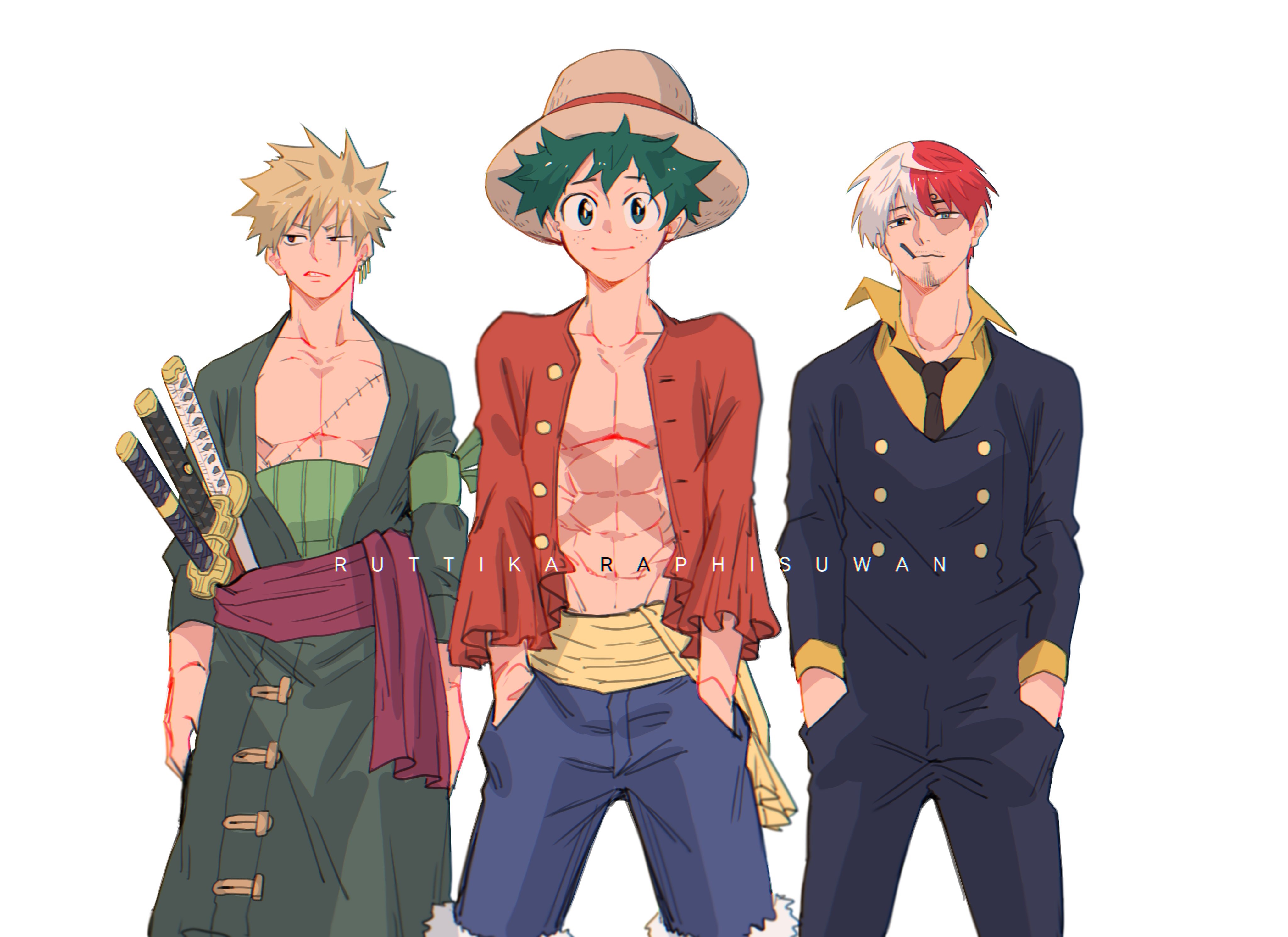 4K, Boku no Hero Academia, anime, Deku, Bakugō Katsuki, anime boys HD Wallpaper