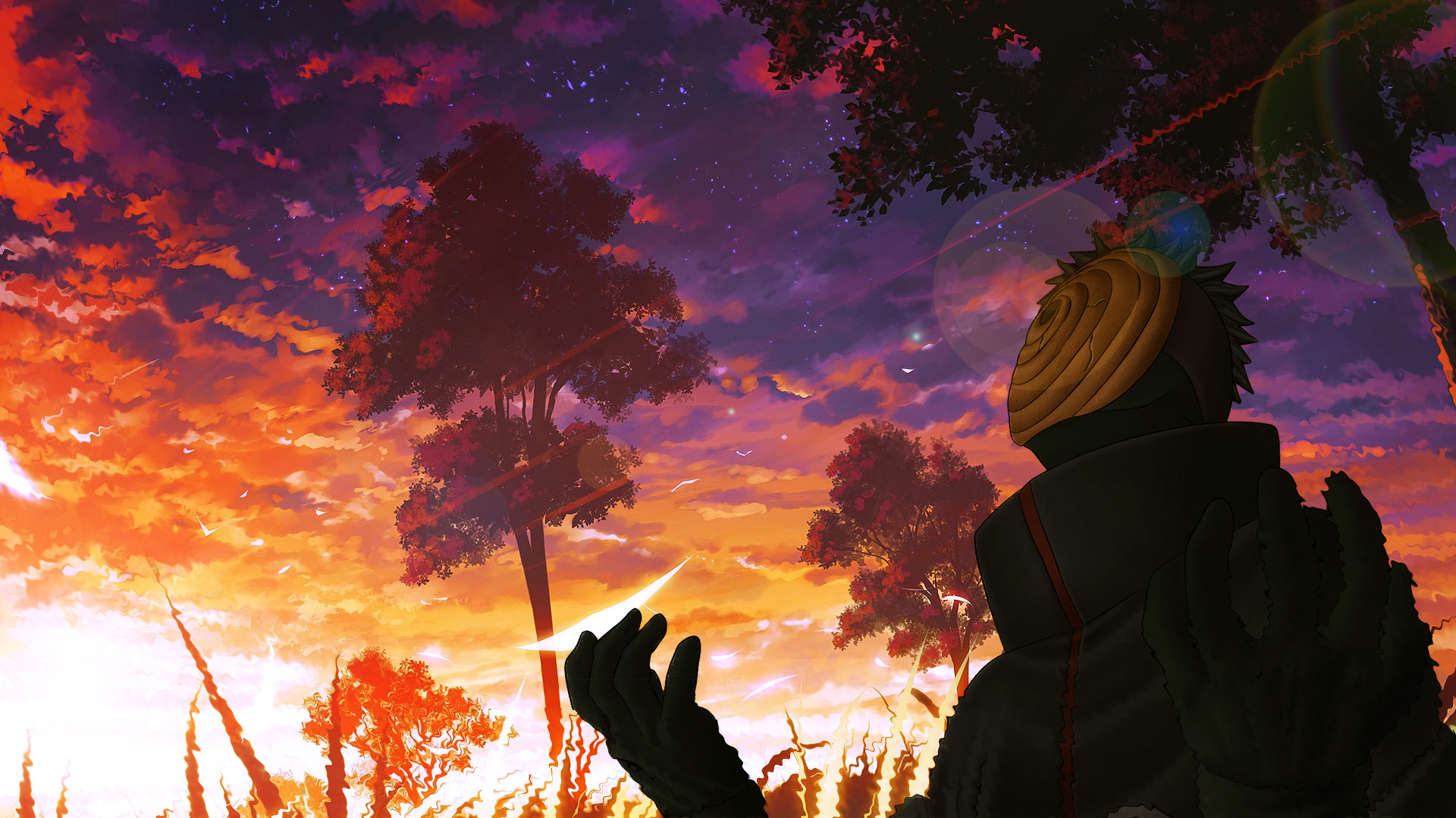 Uchiha Obito at Sunset in Naruto Shippuuden HD Wallpaper