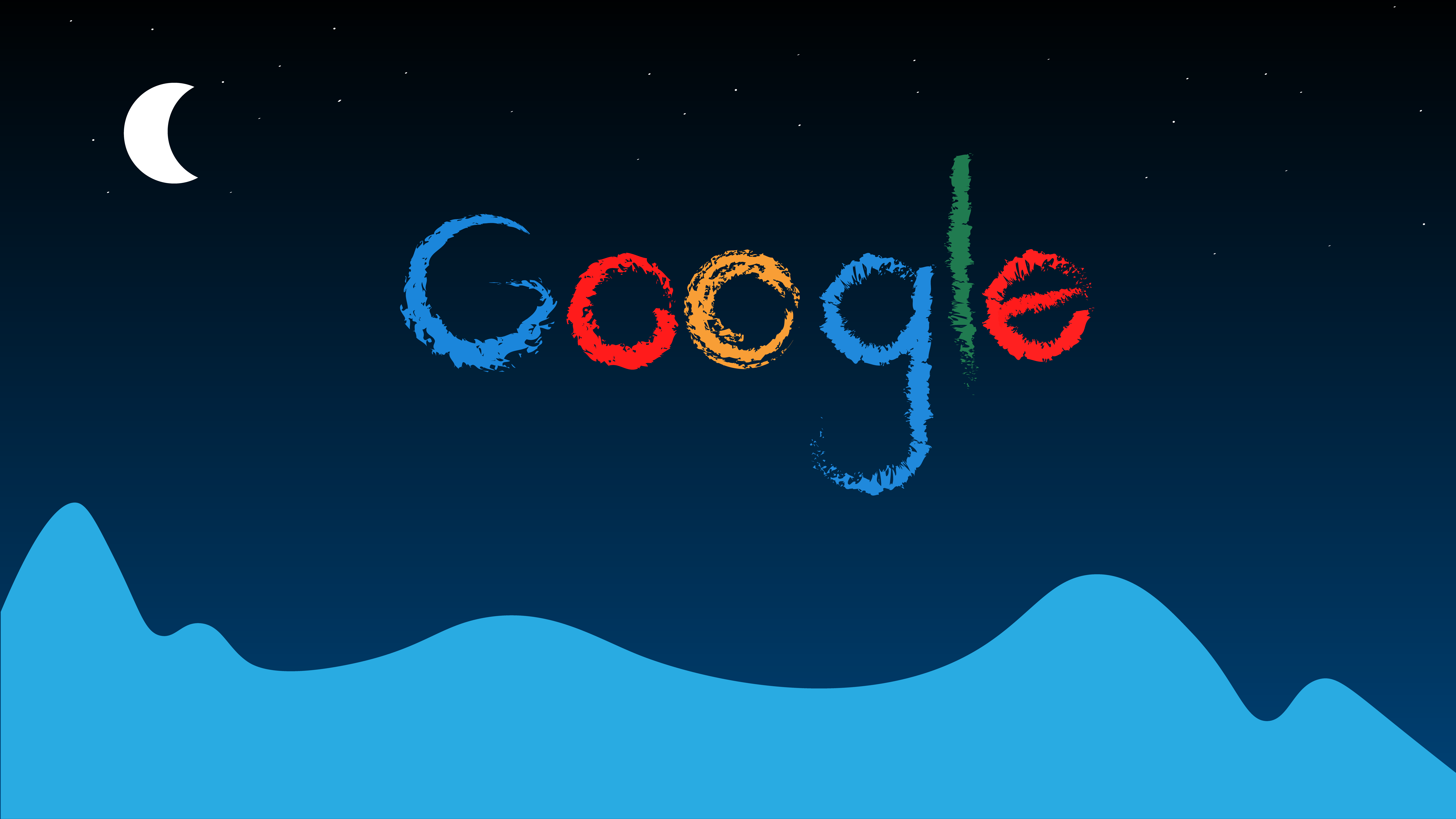 4K, logo, artwork, Google, Moon HD Wallpaper