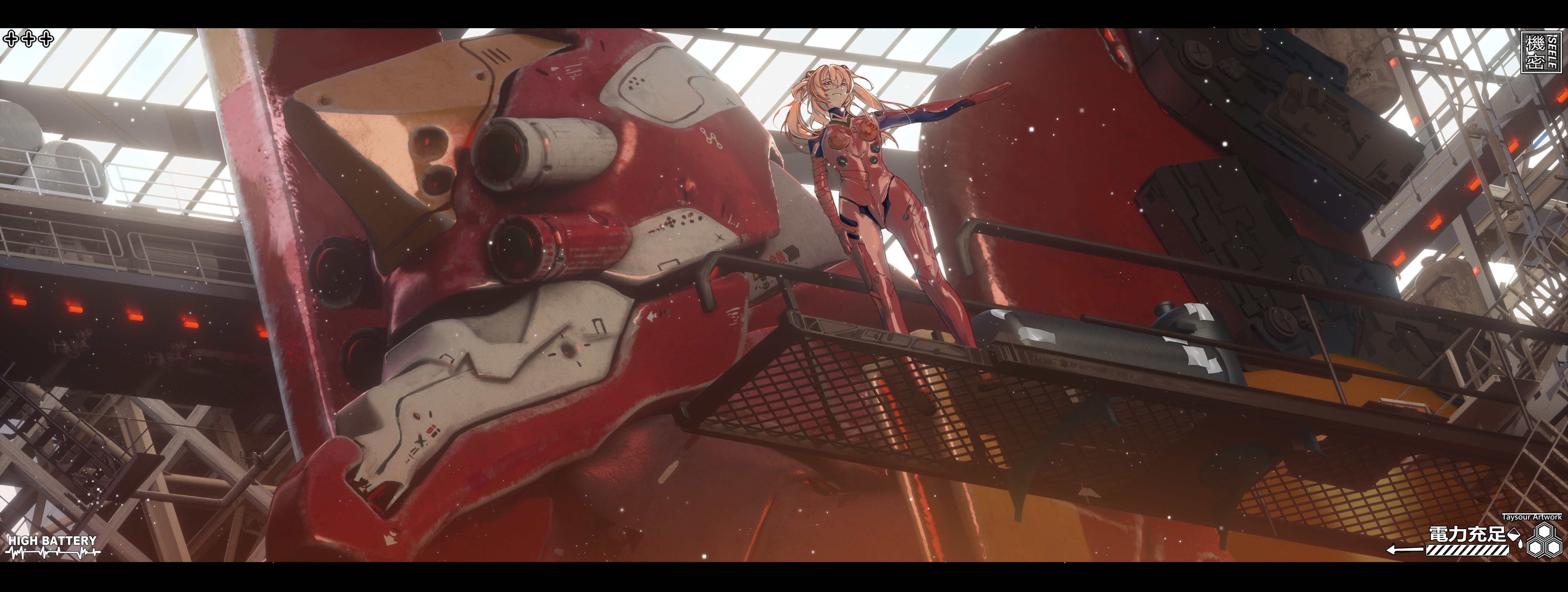 4K, Asuka Langley Soryu, Neon Genesis Evangelion, anime girls, Taysour, EVA Unit 02, anime HD Wallpaper