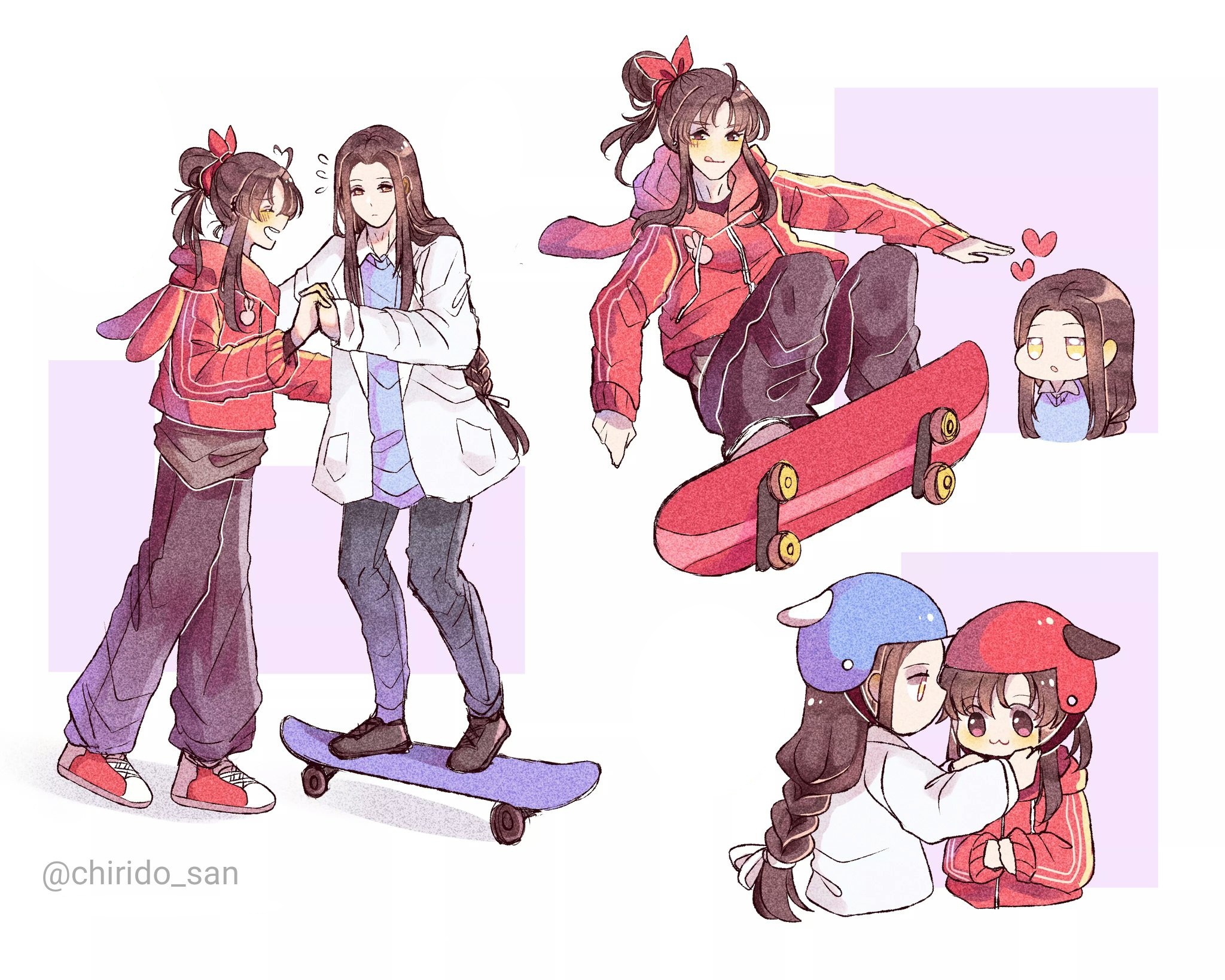 Mo Dao Zu Shi: Wei Wuxian and Lan Wangji skateboarding HD Wallpaper
