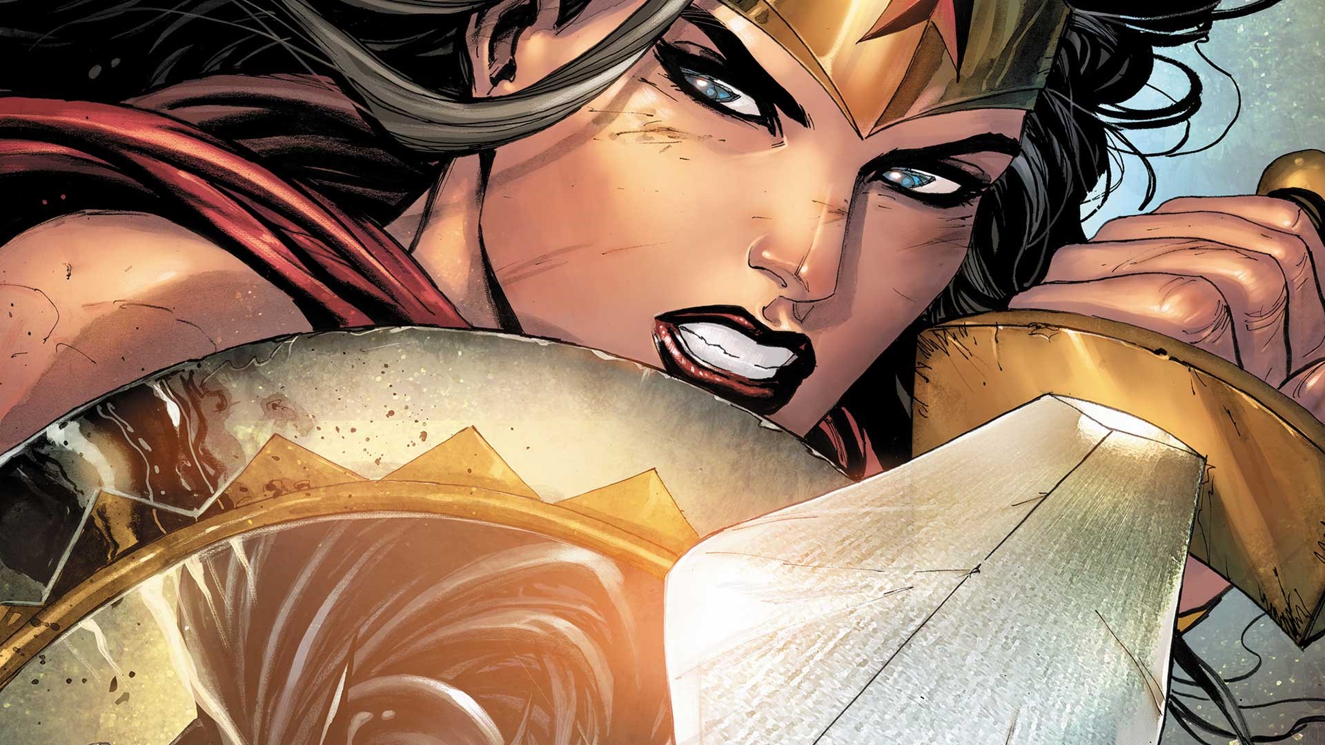 comics, DC Comics, costumes, comic art, artwork, sword, Wonder Woman, fantasy art, superhero, shield HD Wallpaper