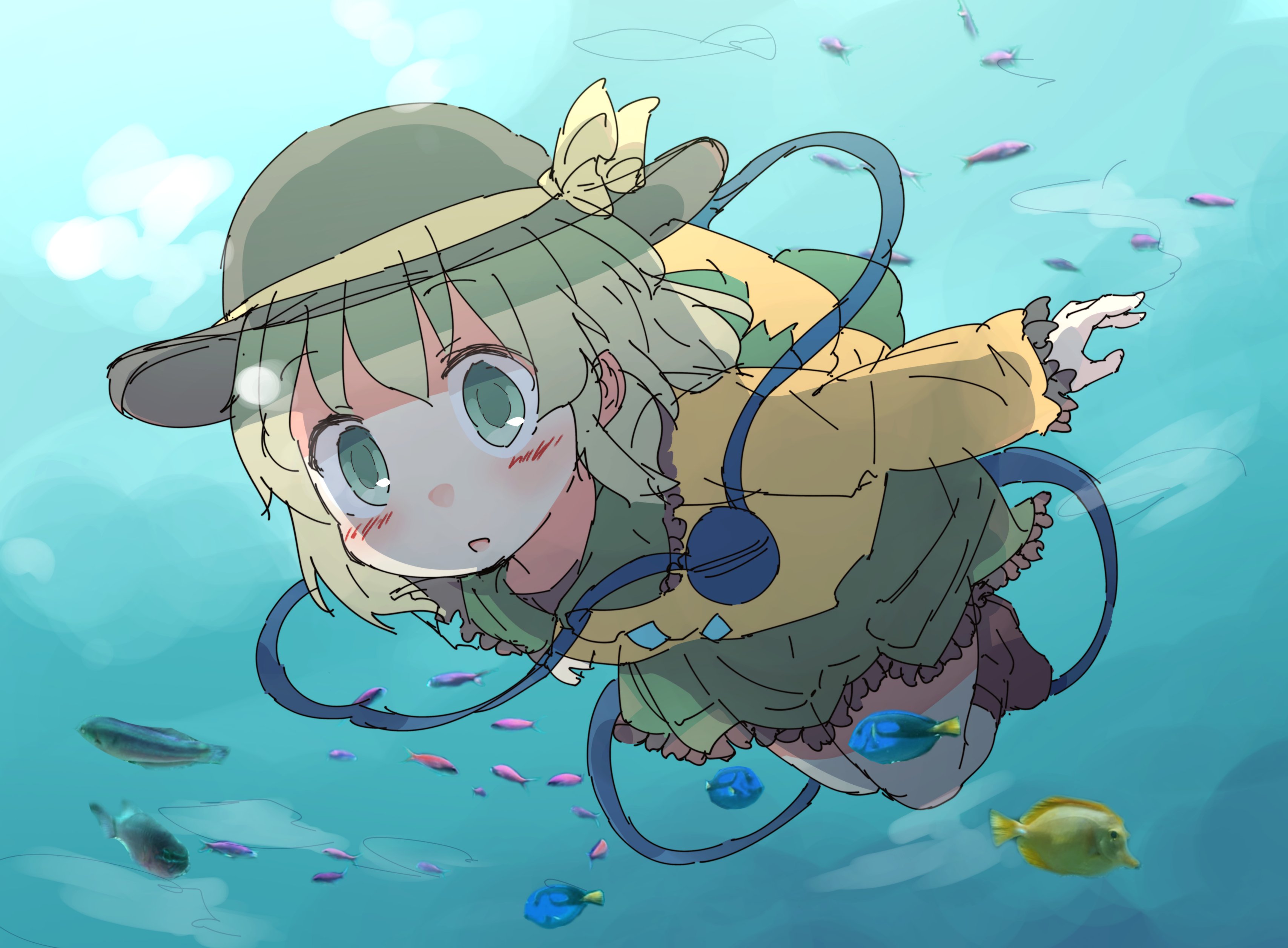 Koishi Komeiji underwater HD Wallpaper