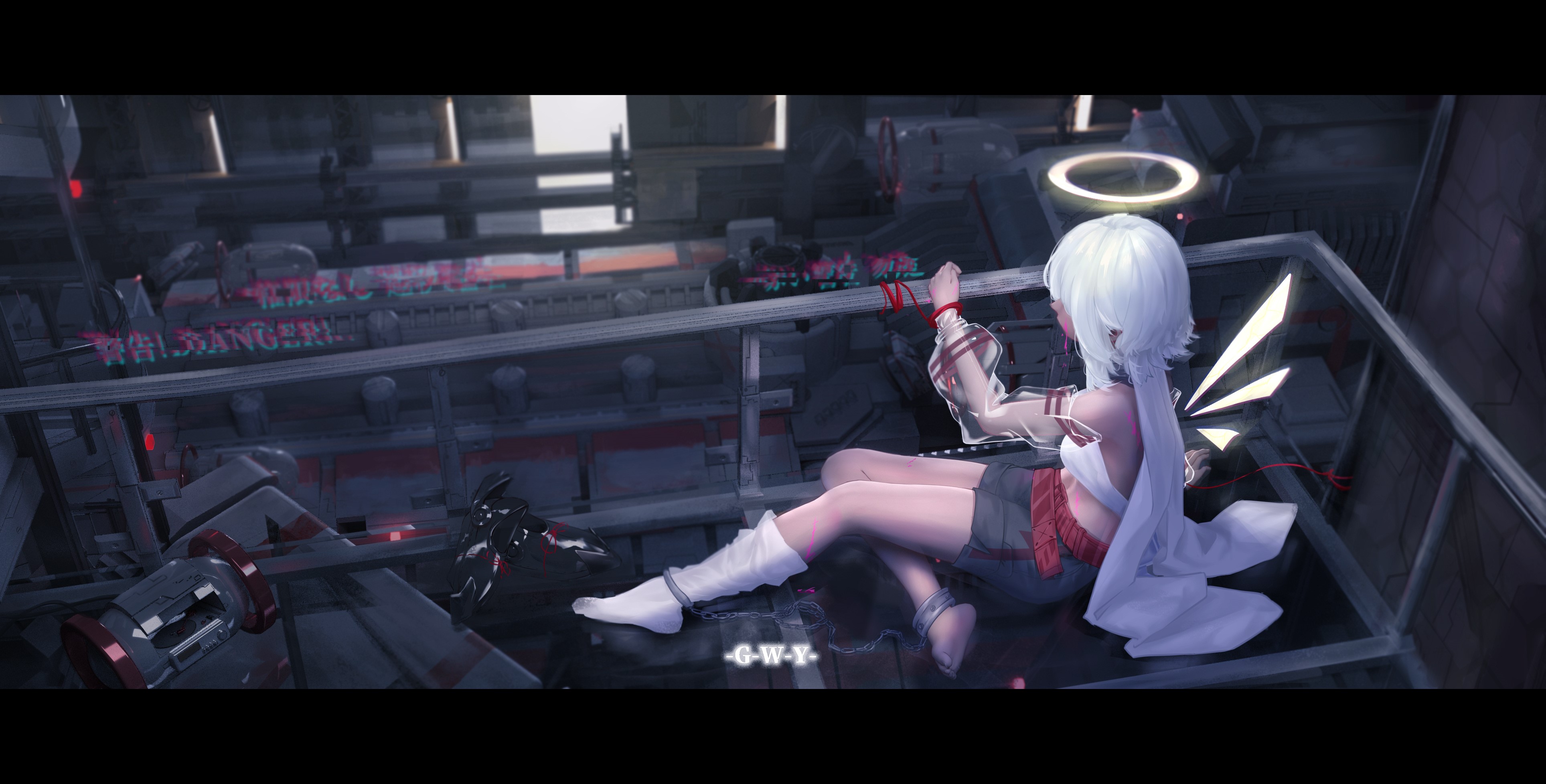 4K, -GW Y-, original characters, anime girls, anime, silver hair HD Wallpaper