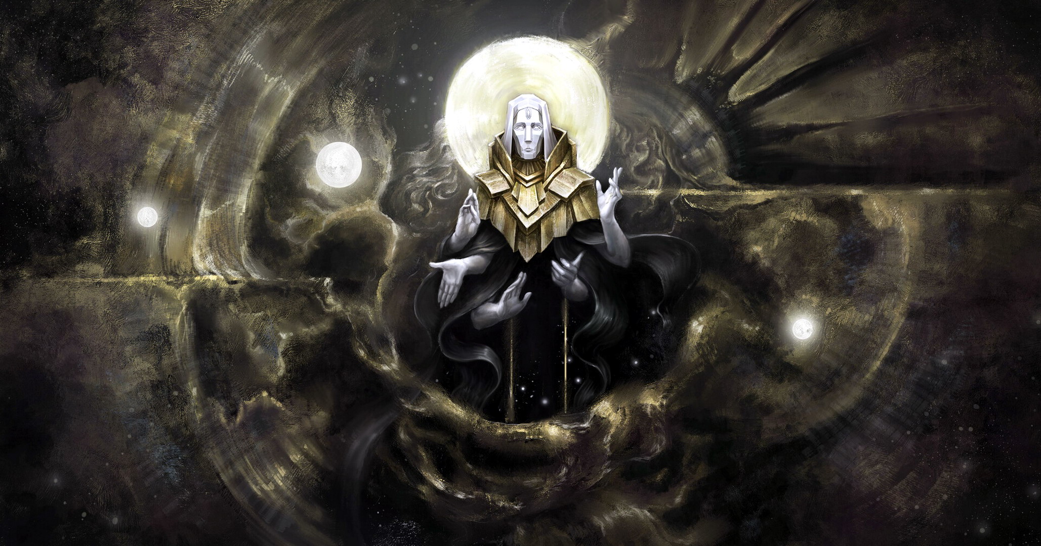 Cosmic Being with Multiple Arms and Halo HD Wallpaper