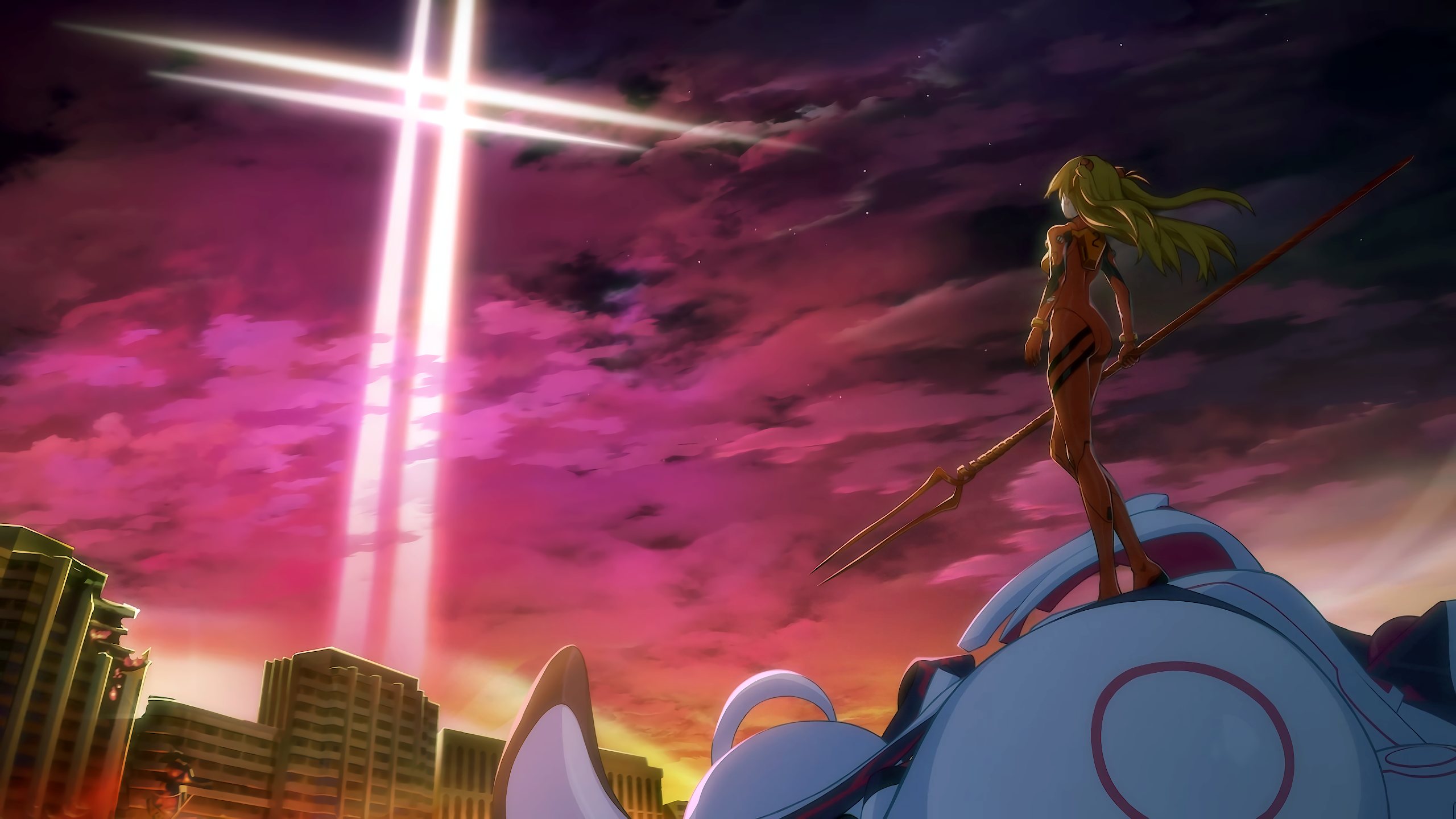 anime girls, landscape, Asuka Langley Soryu, anime, Neon Genesis Evangelion HD Wallpaper