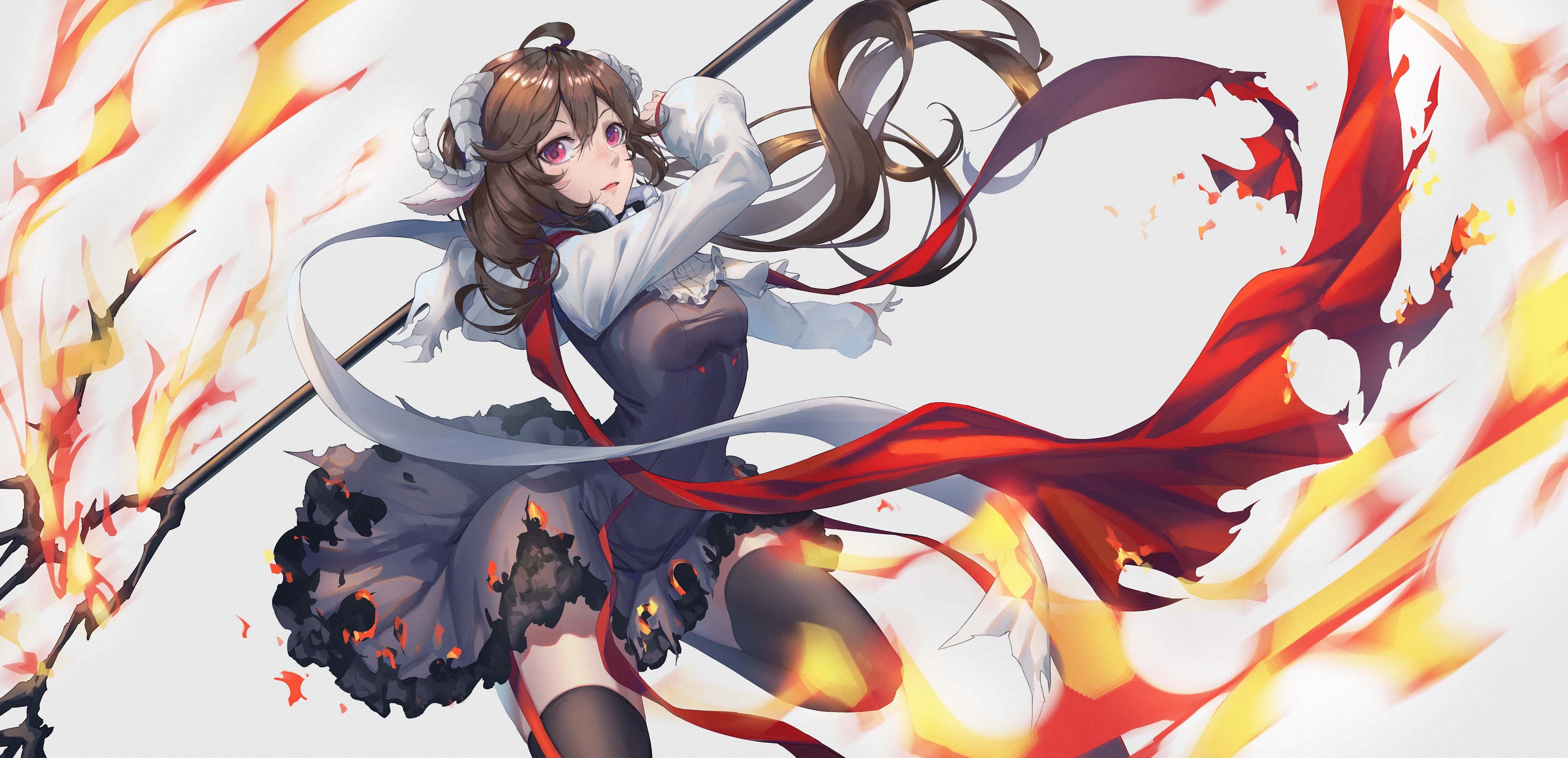 4K, kumachi, Eyjafjalla(Arknights), Arknights, anime girls HD Wallpaper