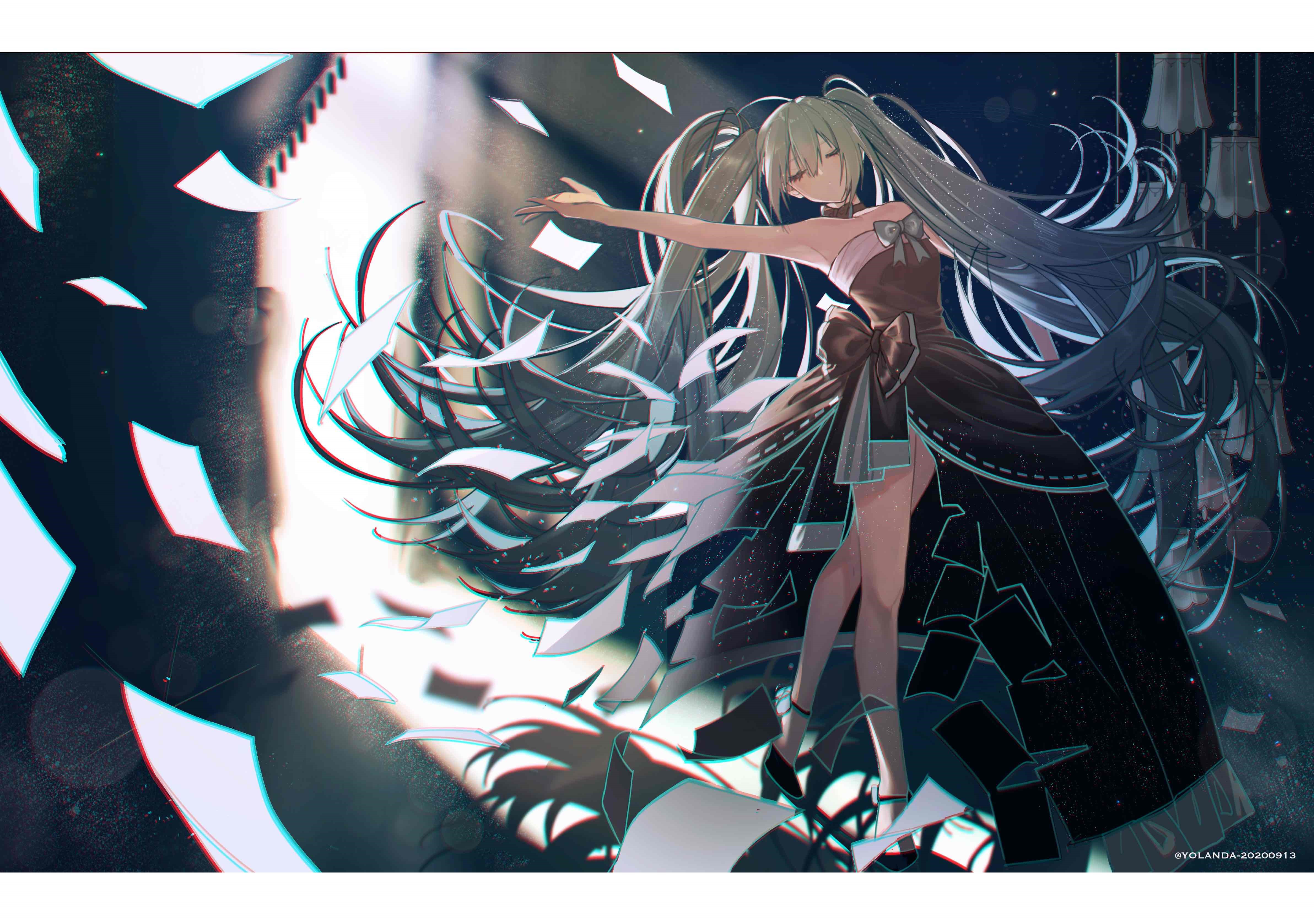 4K, Yolanda, portrait display, Hatsune Miku, Vocaloid, anime girls HD Wallpaper