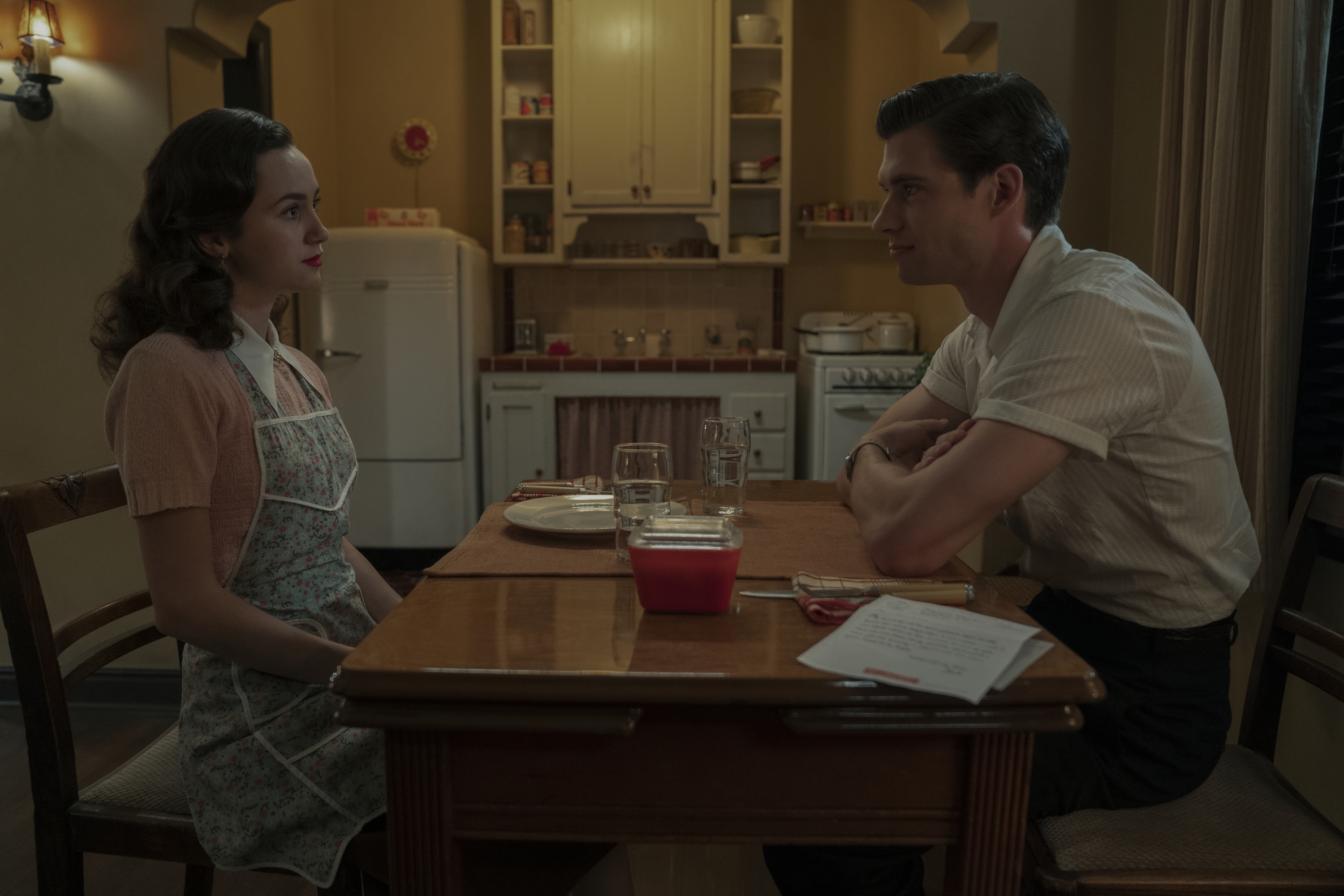 David Corenswet and a woman in a kitchen HD Wallpaper