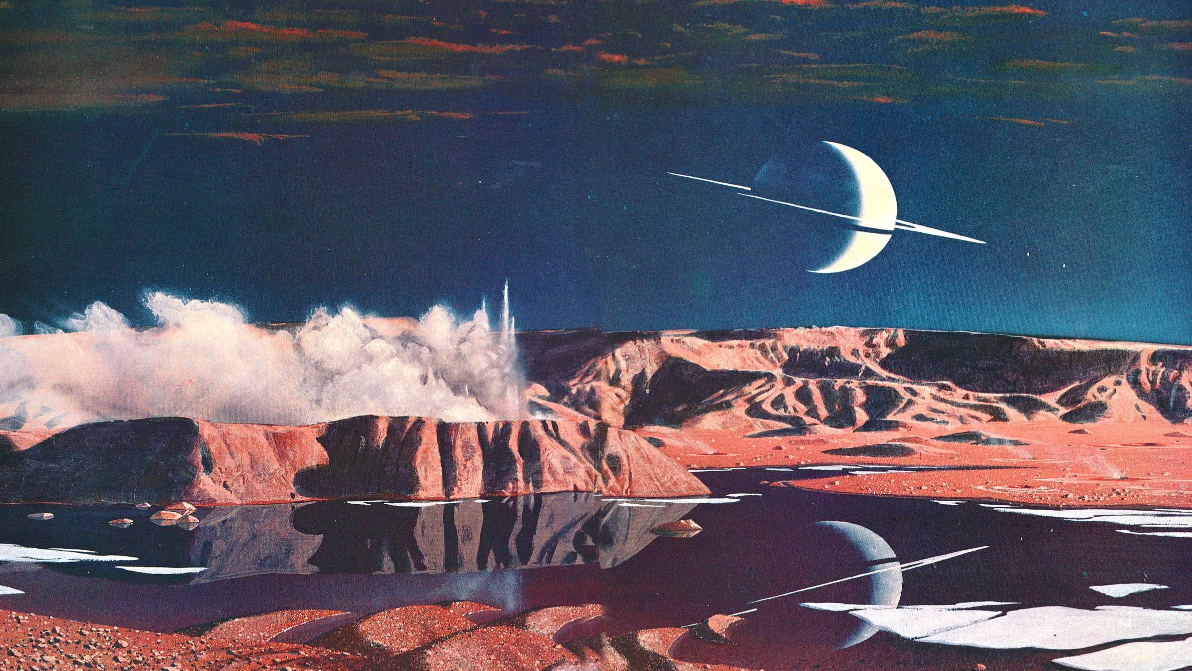 artwork, painting, science fiction, space, planet HD Wallpaper