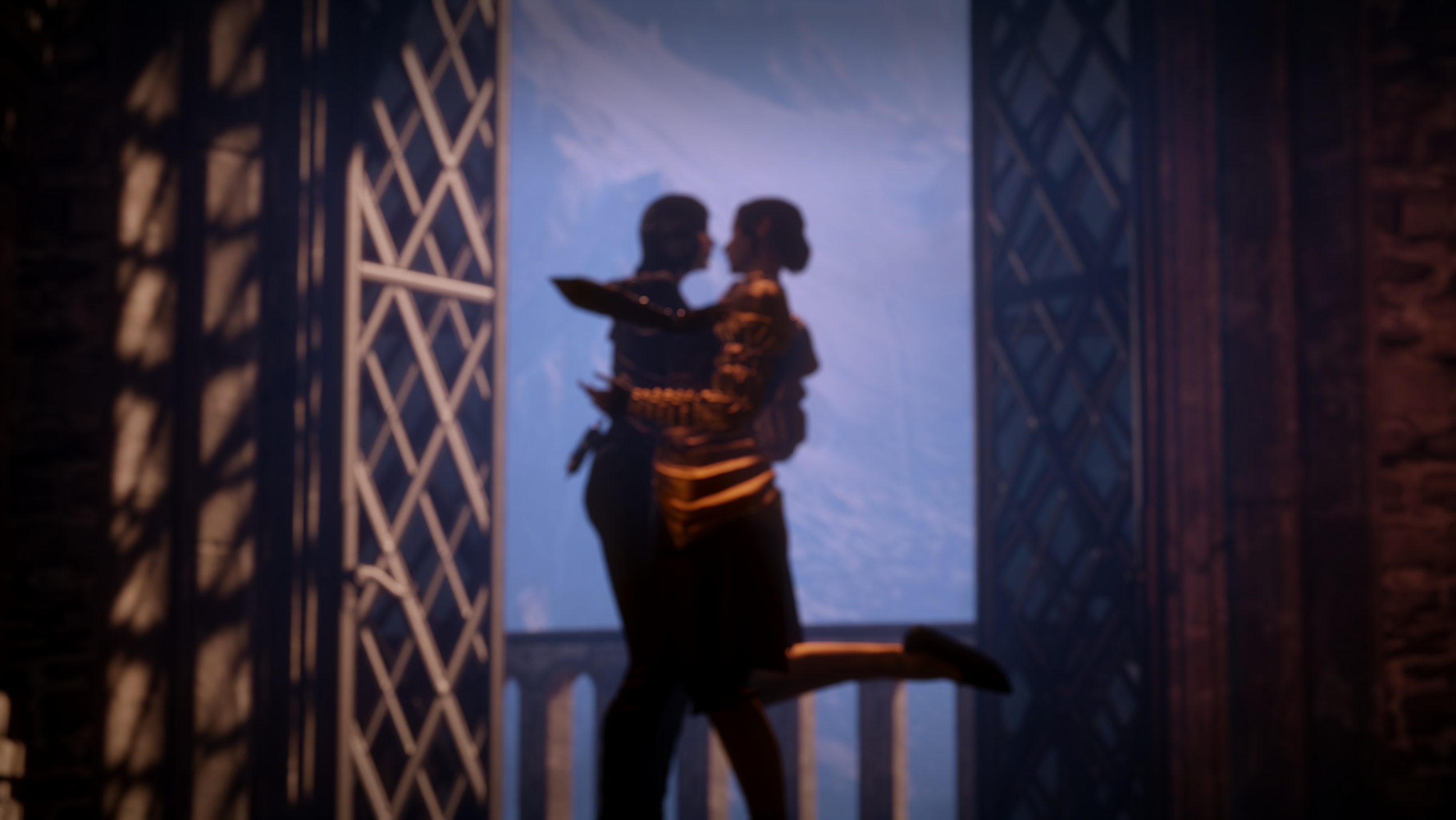 couple, Inquisitor, video games, PC gaming, Josephine Montilyet, Skyhold, Dragon Age, Dragon Age: Inquisition, Hug, RPG HD Wallpaper