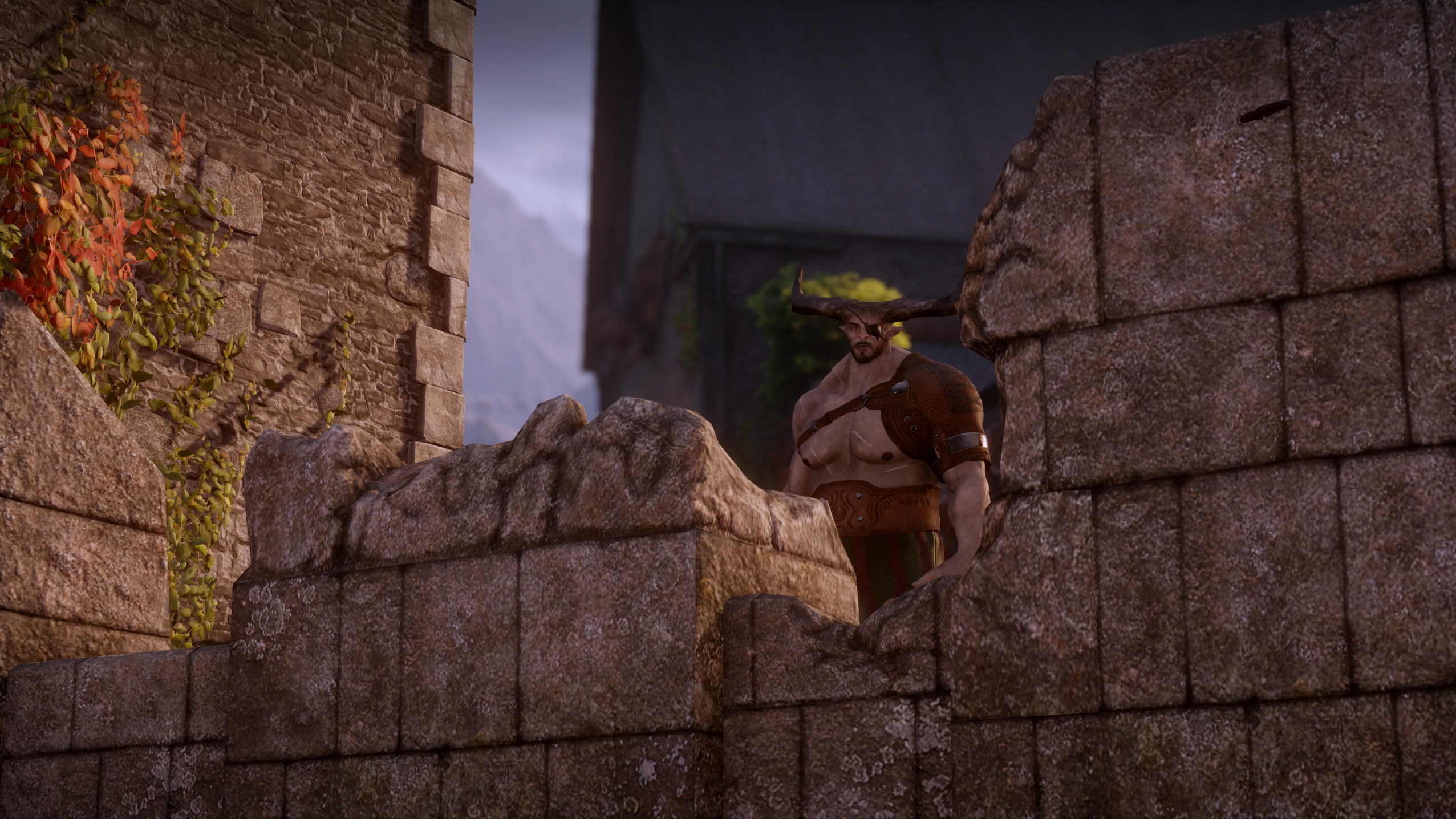 Dragon Age: Inquisition, Iron Bull, Dragon Age, castle, video games, PC gaming, RPG, Skyhold HD Wallpaper