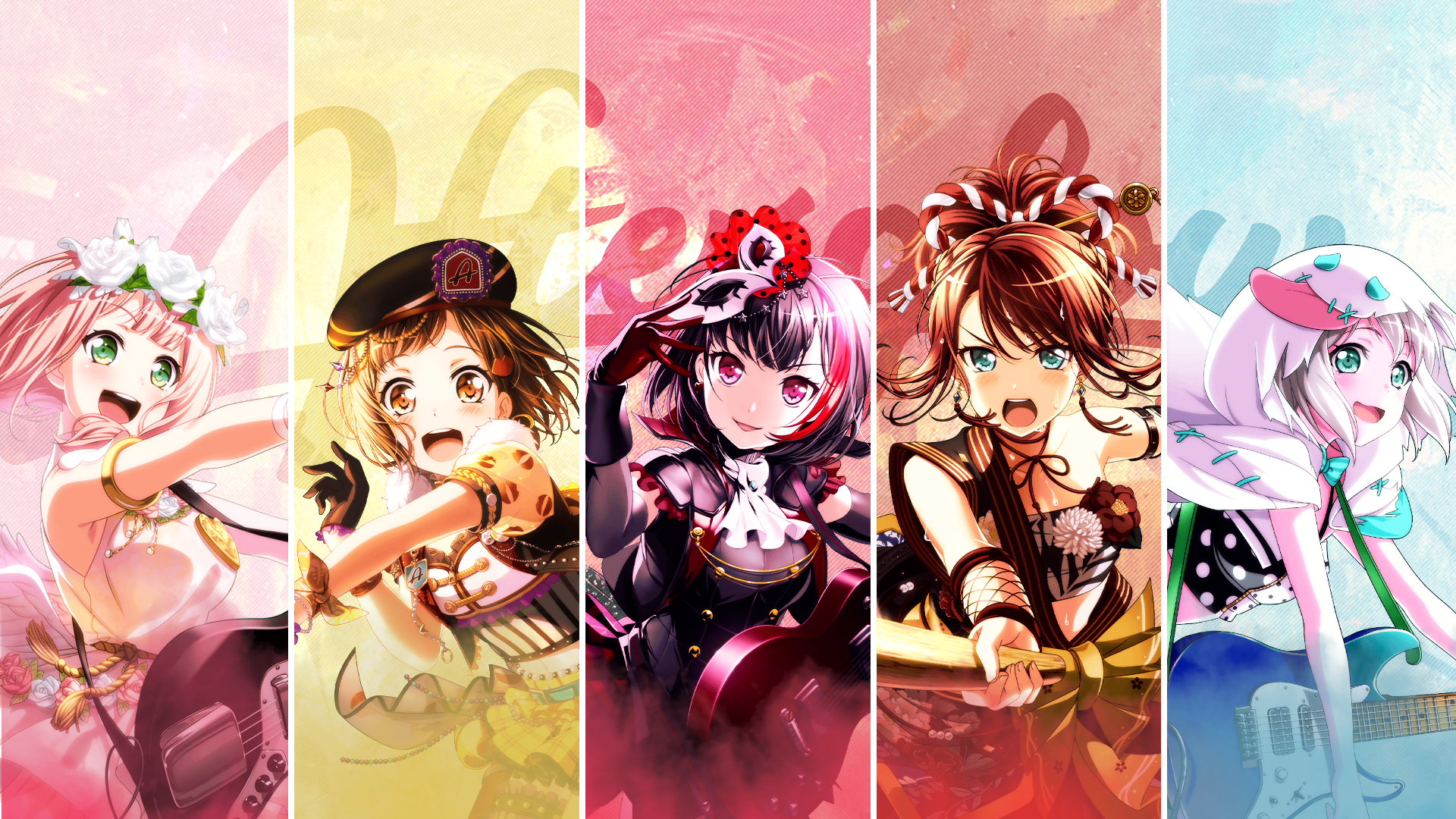 BanG Dream! Characters Udagawa Tomoe and Friends HD Wallpaper