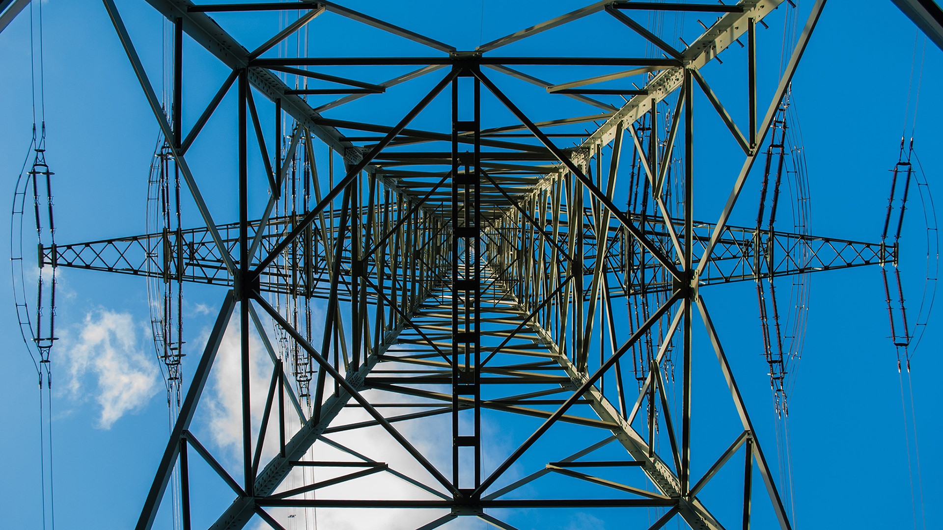 electric, sky, tower, power lines, electricity, clouds, structure HD Wallpaper