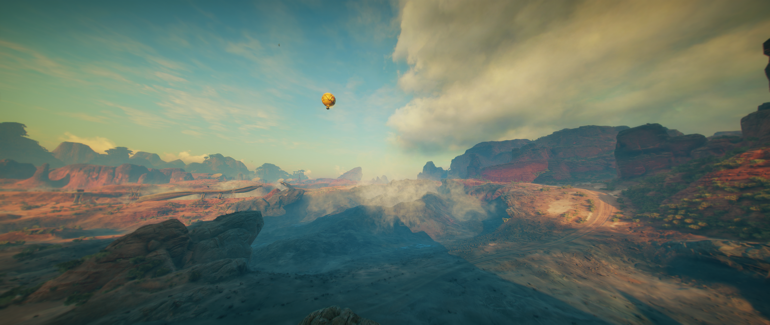 desert, screen shot, PC gaming, video games, video game art, Rage 2, hot air balloons HD Wallpaper