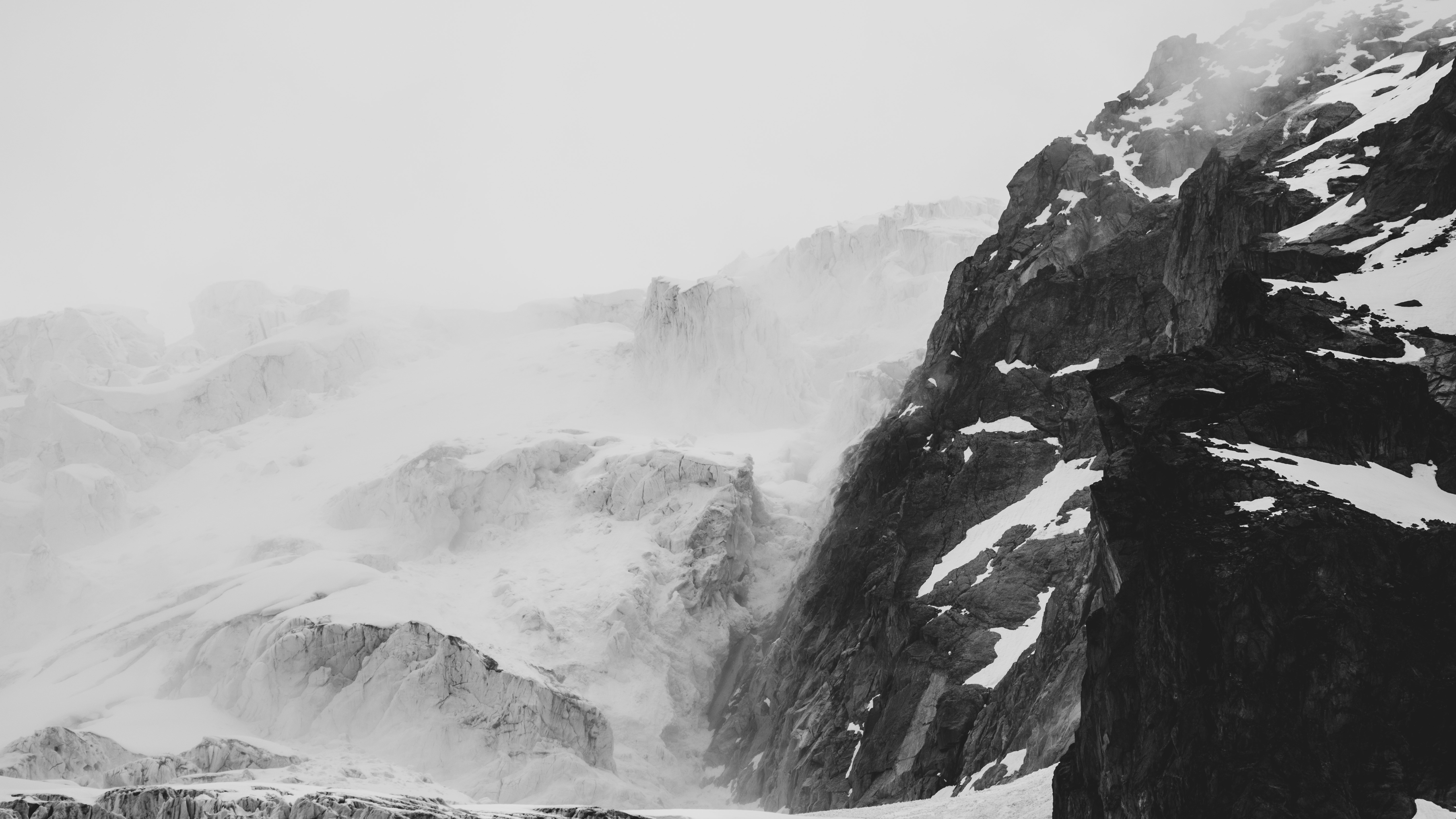 4K, Switzerland, nature, mountains, monochrome, landscape, glacier HD Wallpaper