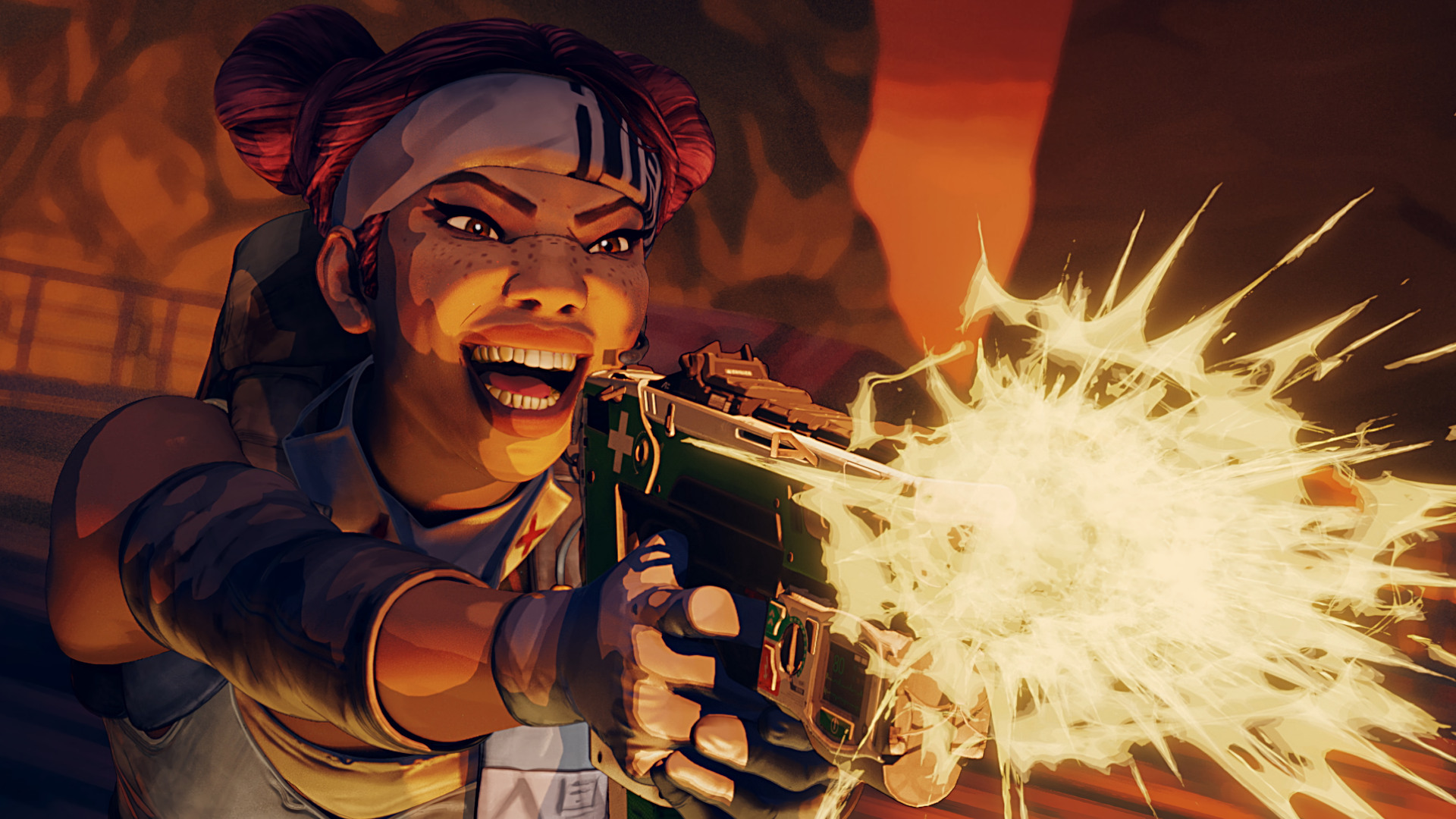 Lifeline firing weapon in Apex Legends HD Wallpaper