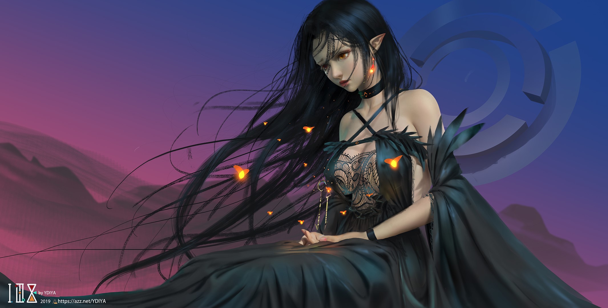 anime, Ydiya Kai, no bra, dress, anime girls HD Wallpaper